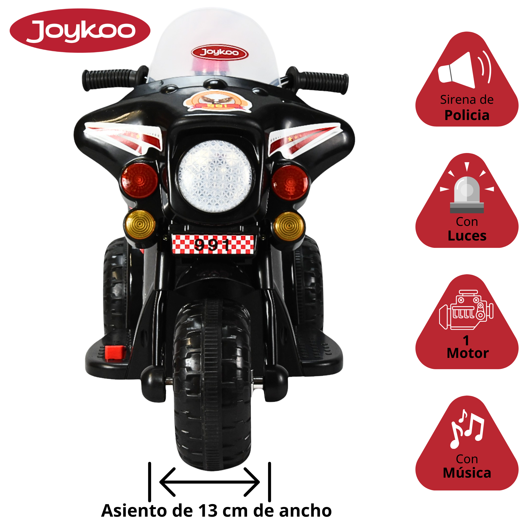 Foto 3 | Moto Montable Eléctrica Para Niños Con Luces Y Sonido Bateria Recargable De 6v - Negro
