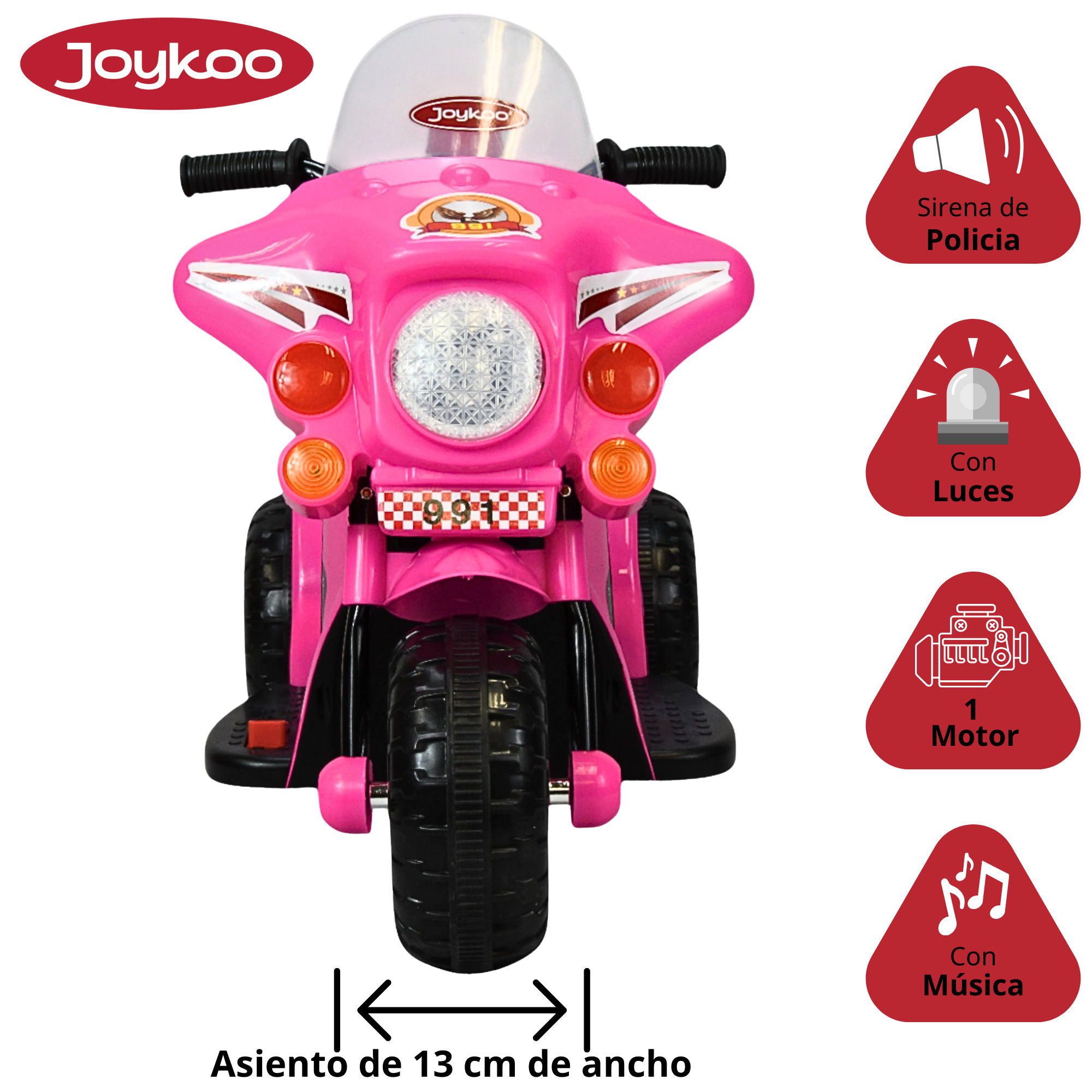 Foto 4 pulgar | Moto Montable Eléctrica Para Niños Con Luces Y Sonido Bateria Recargable De 6v - Rosa