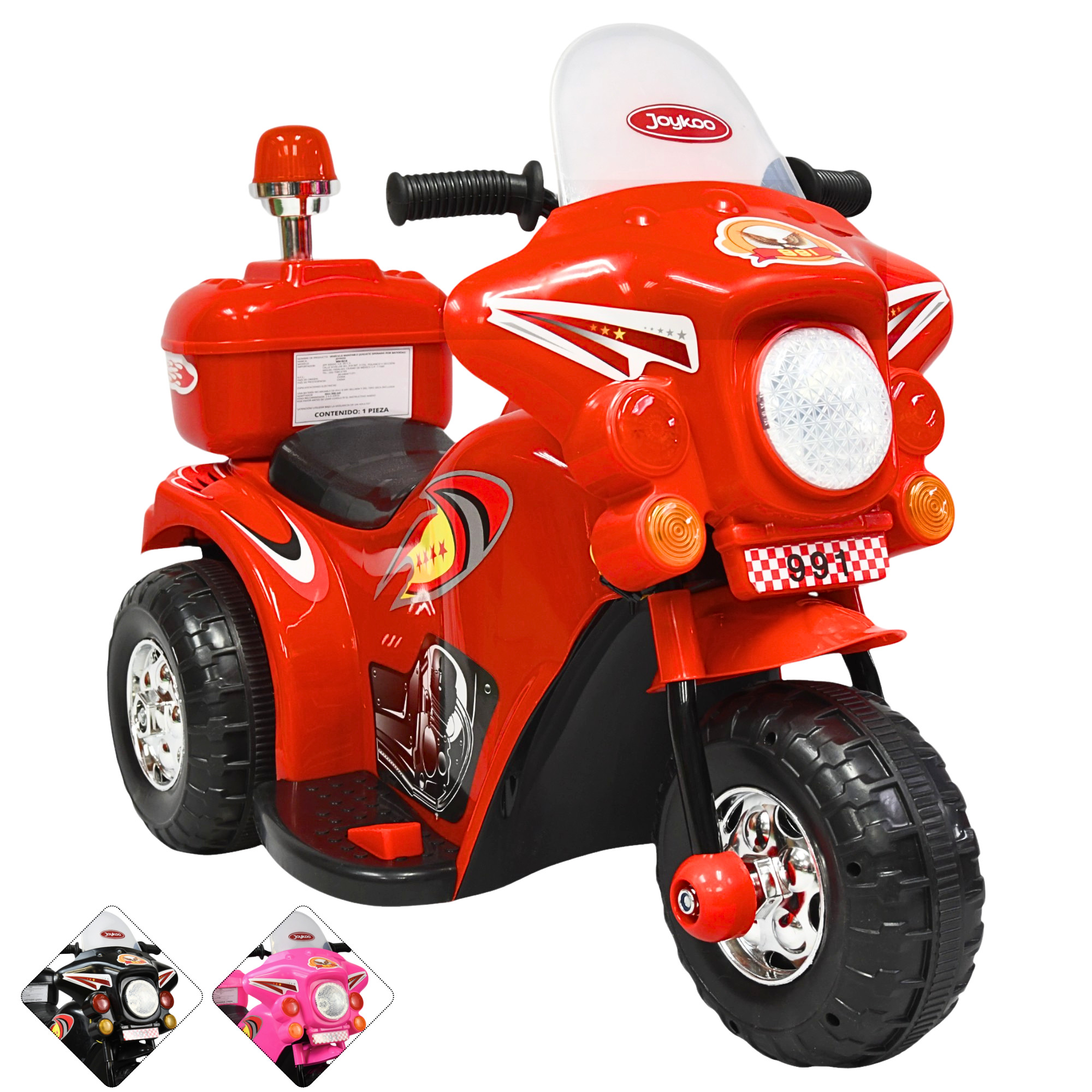 Foto 2 pulgar | Moto Montable Eléctrica Para Niños Con Luces Y Sonido Bateria Recargable De 6v - Rojo