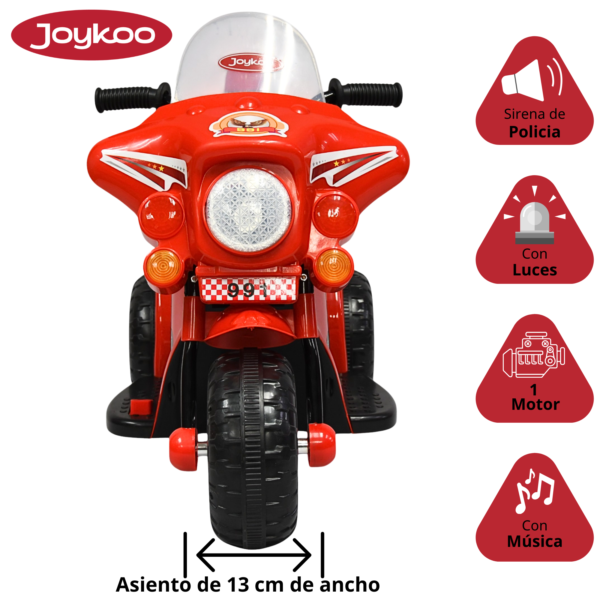 Foto 3 | Moto Montable Eléctrica Para Niños Con Luces Y Sonido Bateria Recargable De 6v - Rojo
