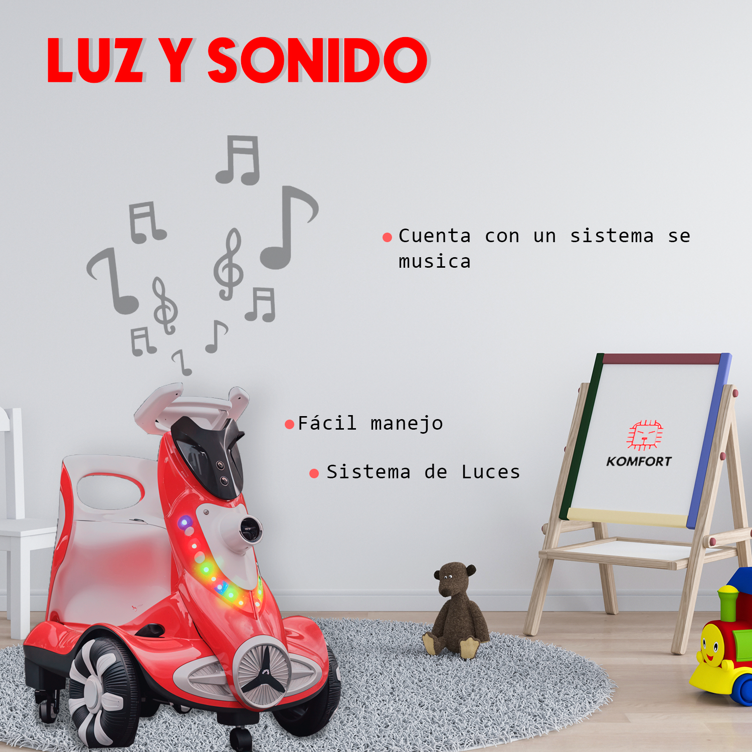 Foto 4 pulgar | Montable Eléctrico Komfort Infantil Con Maquina De Burbujas