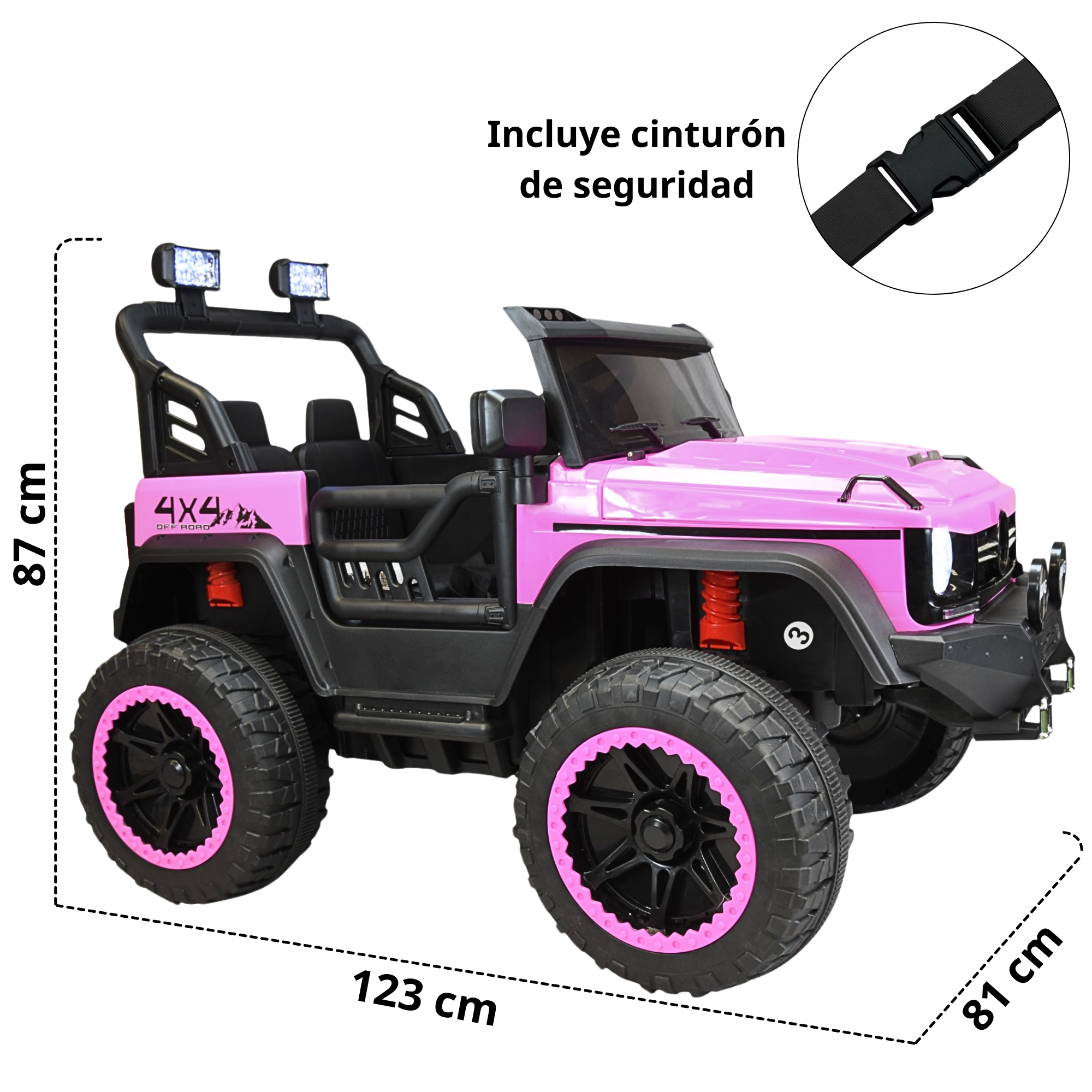 Foto 5 pulgar | Montable Eléctrico Camioneta 4x4 Para Niños Luz Sonido Bluetooth Control Remoto 12v