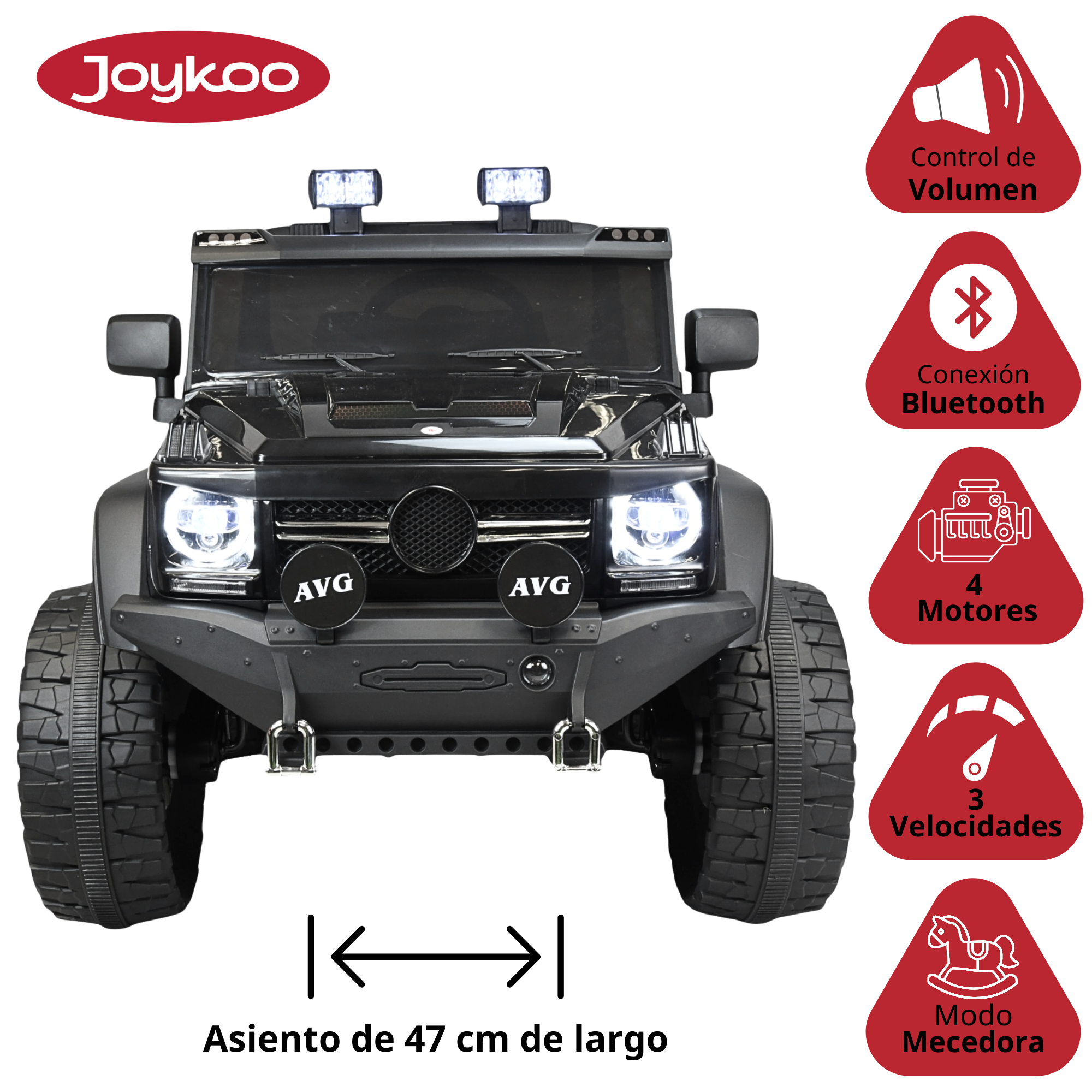 Foto 4 pulgar | Montable Eléctrico Camioneta 4x4 Para Niños Luz Sonido Bluetooth Control Remoto 12v