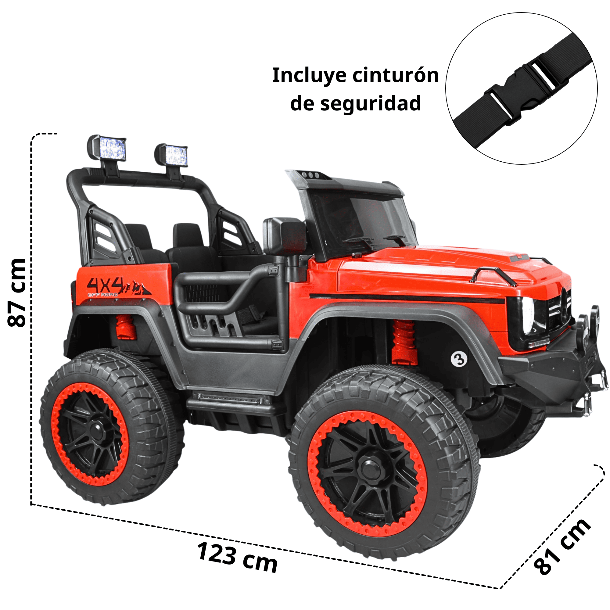 Foto 5 pulgar | Montable Eléctrico Camioneta 4x4 Para Niños Luz Sonido Bluetooth Control Remoto 12v