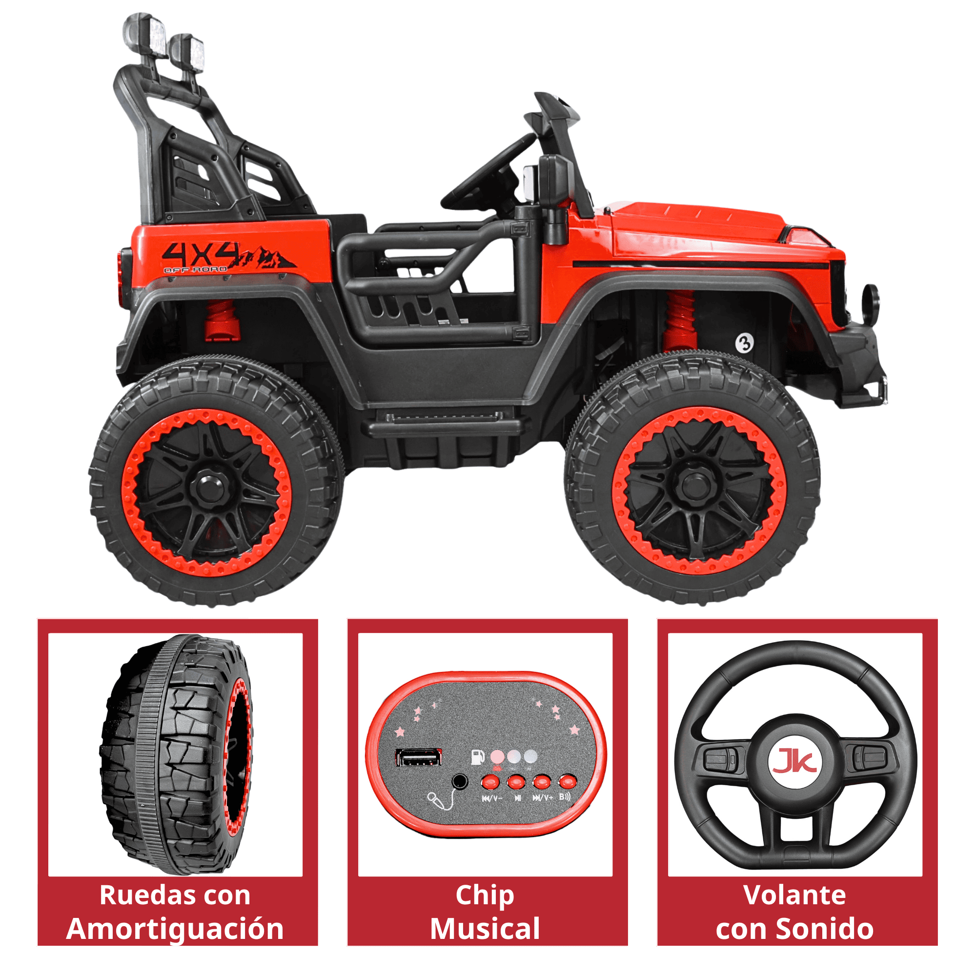Foto 5 | Montable Eléctrico Camioneta 4x4 Para Niños Luz Sonido Bluetooth Control Remoto 12v