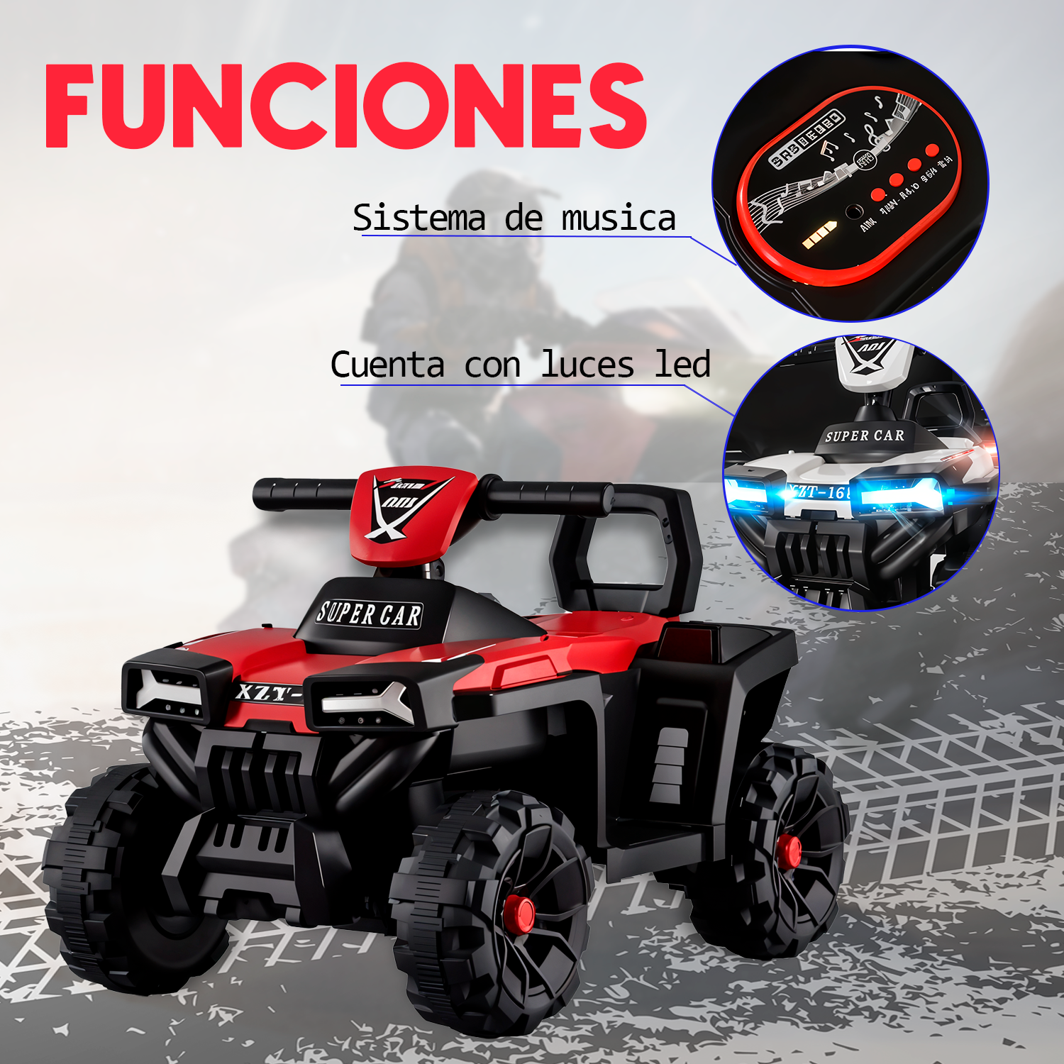 Foto 2 | Mini Cuatrimoto Infantil Eléctrica Komfort Con Luces Y Sonidos