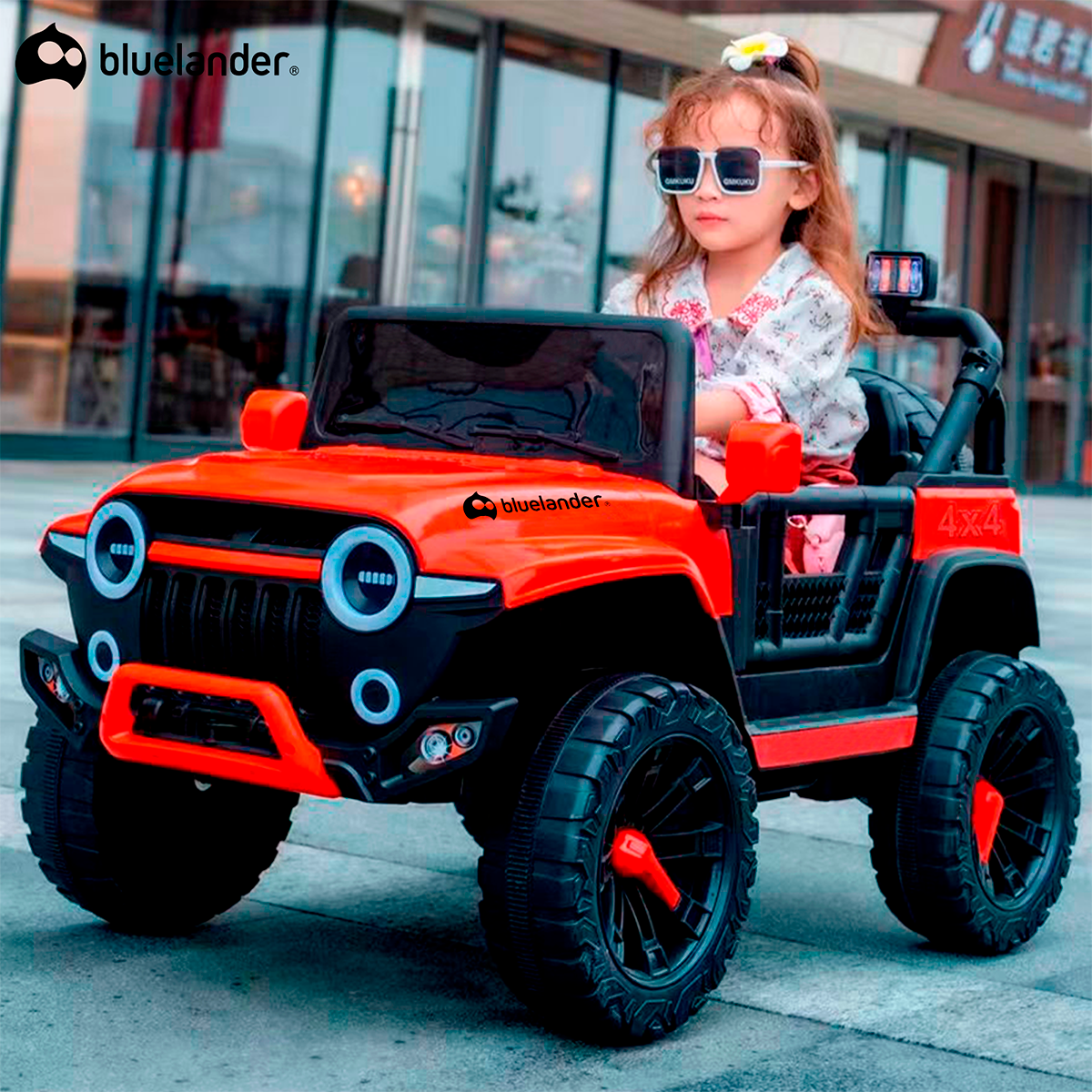 Foto 6 pulgar | Carro Eléctrico Tipo Jeep Montable Bluelander Rojo Con Luz Led Y Control Remoto