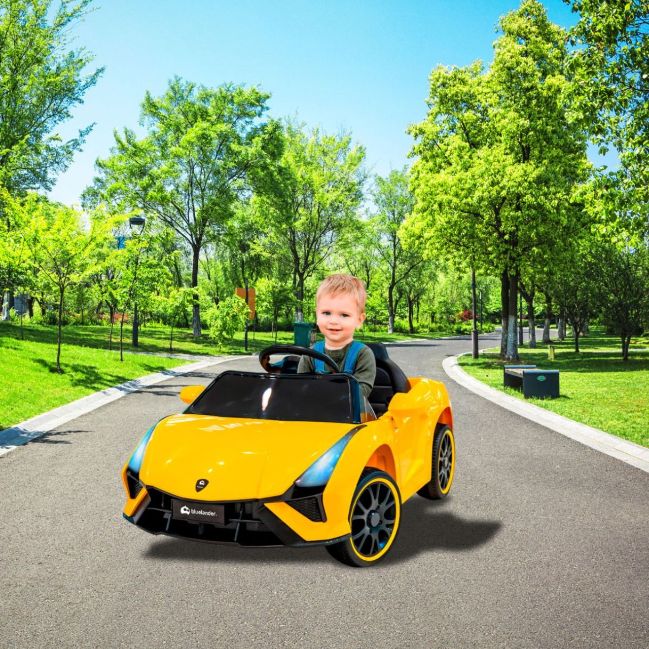 Foto 5 | Carro Eléctrico Tipo Lamborghini Bluelander Amarillo Con Control Remoto