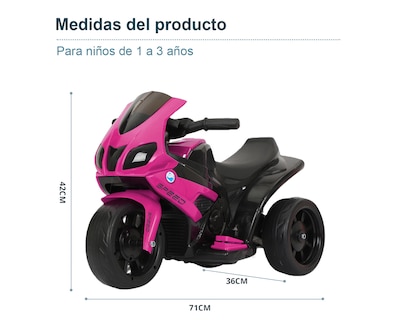 Foto 3 | Moto Montable Eléctrica Infantil Basitex Rosa