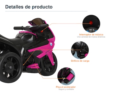 Foto 4 | Moto Montable Eléctrica Infantil Basitex Rosa