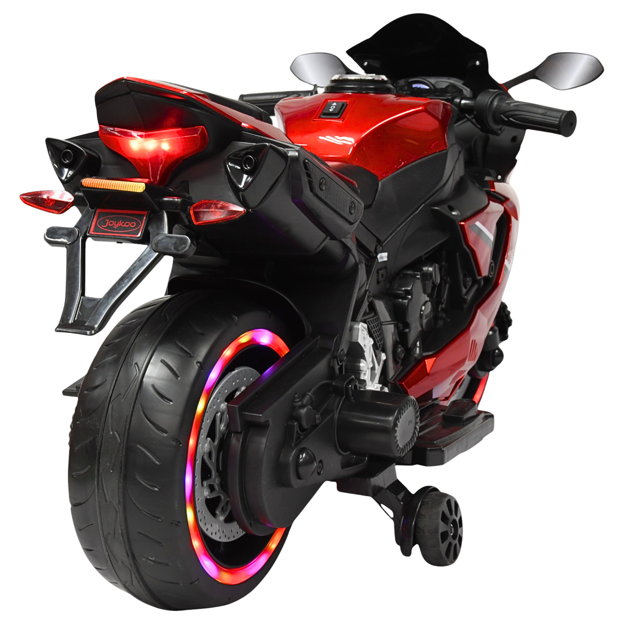 Foto 9 pulgar | Moto Montable Eléctrica Para Niños Luces Led Sonido Batería 12v Ruedas Con Luz - Rojo