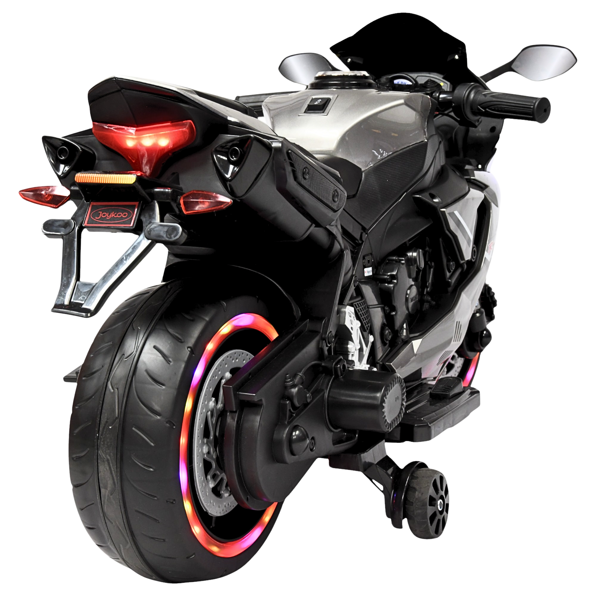 Foto 8 | Moto Montable Eléctrica Para Niños Luces Led Sonido Batería 12v Ruedas Con Luz - Gris