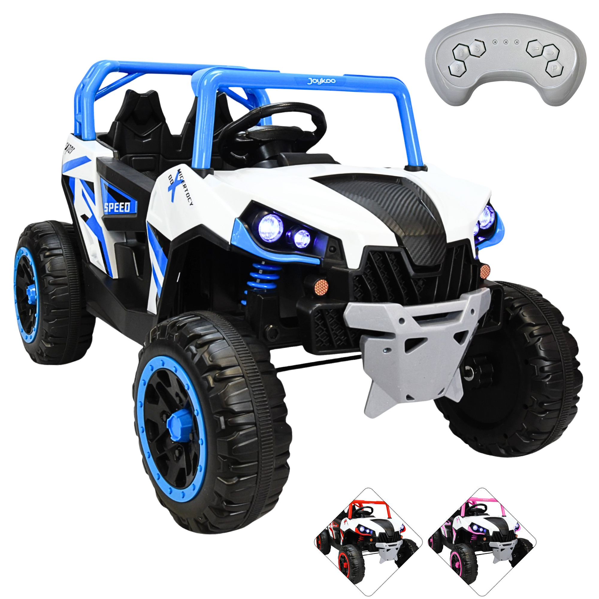 Montable Eléctrico Para Niños 4x4 Luz Sonido Bluetooth Control Remoto 12v - Azul