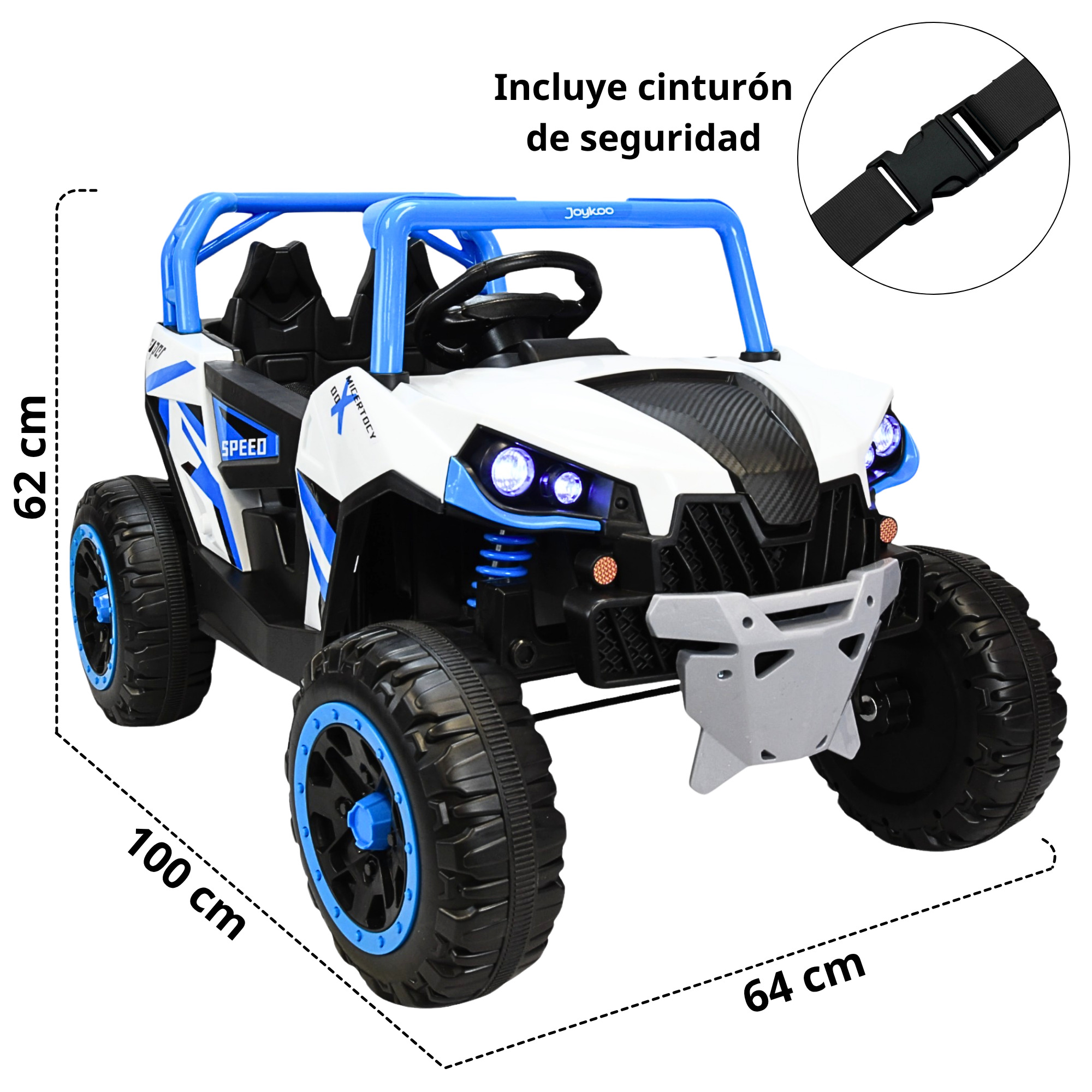 Foto 5 pulgar | Montable Eléctrico Para Niños 4x4 Luz Sonido Bluetooth Control Remoto 12v - Azul