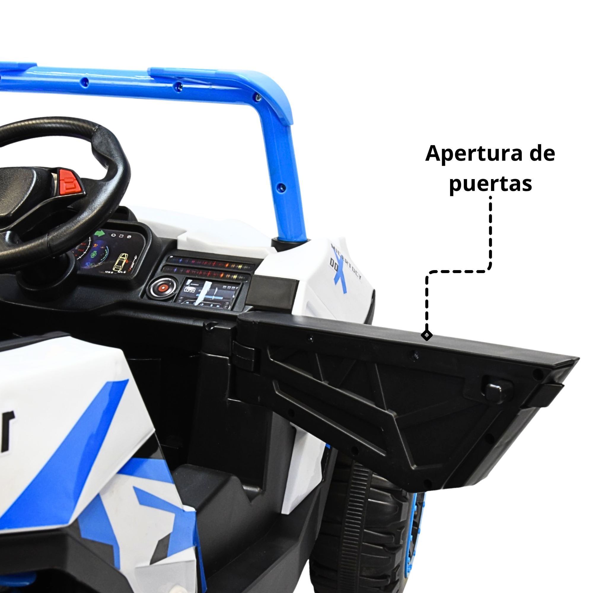 Foto 7 | Montable Eléctrico Para Niños 4x4 Luz Sonido Bluetooth Control Remoto 12v - Azul