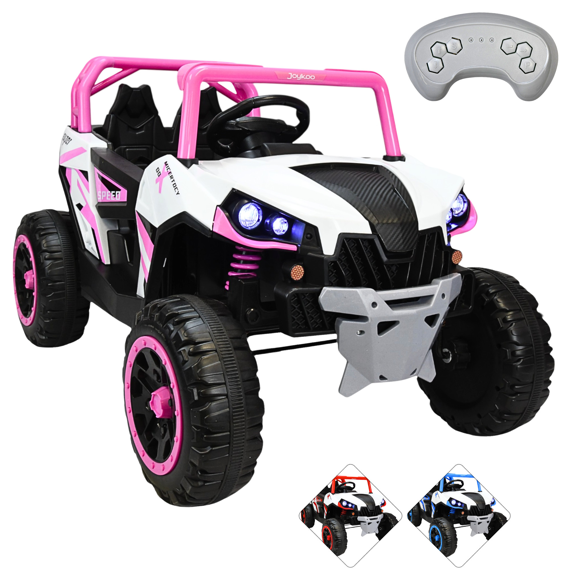 Montable Eléctrico Para Niños 4x4 Luz Sonido Bluetooth Control Remoto 12v - Rosa