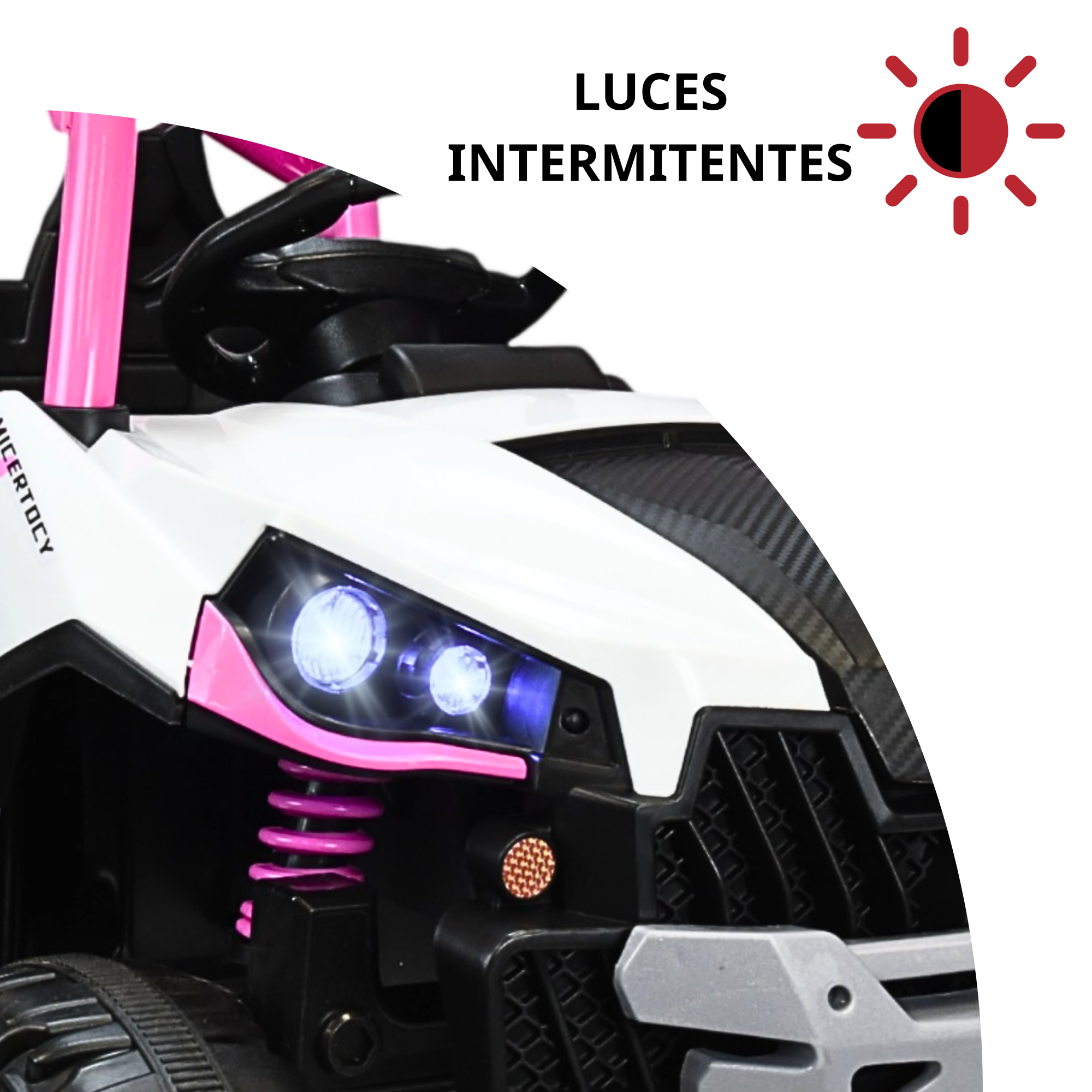 Foto 3 pulgar | Montable Eléctrico Para Niños 4x4 Luz Sonido Bluetooth Control Remoto 12v - Rosa