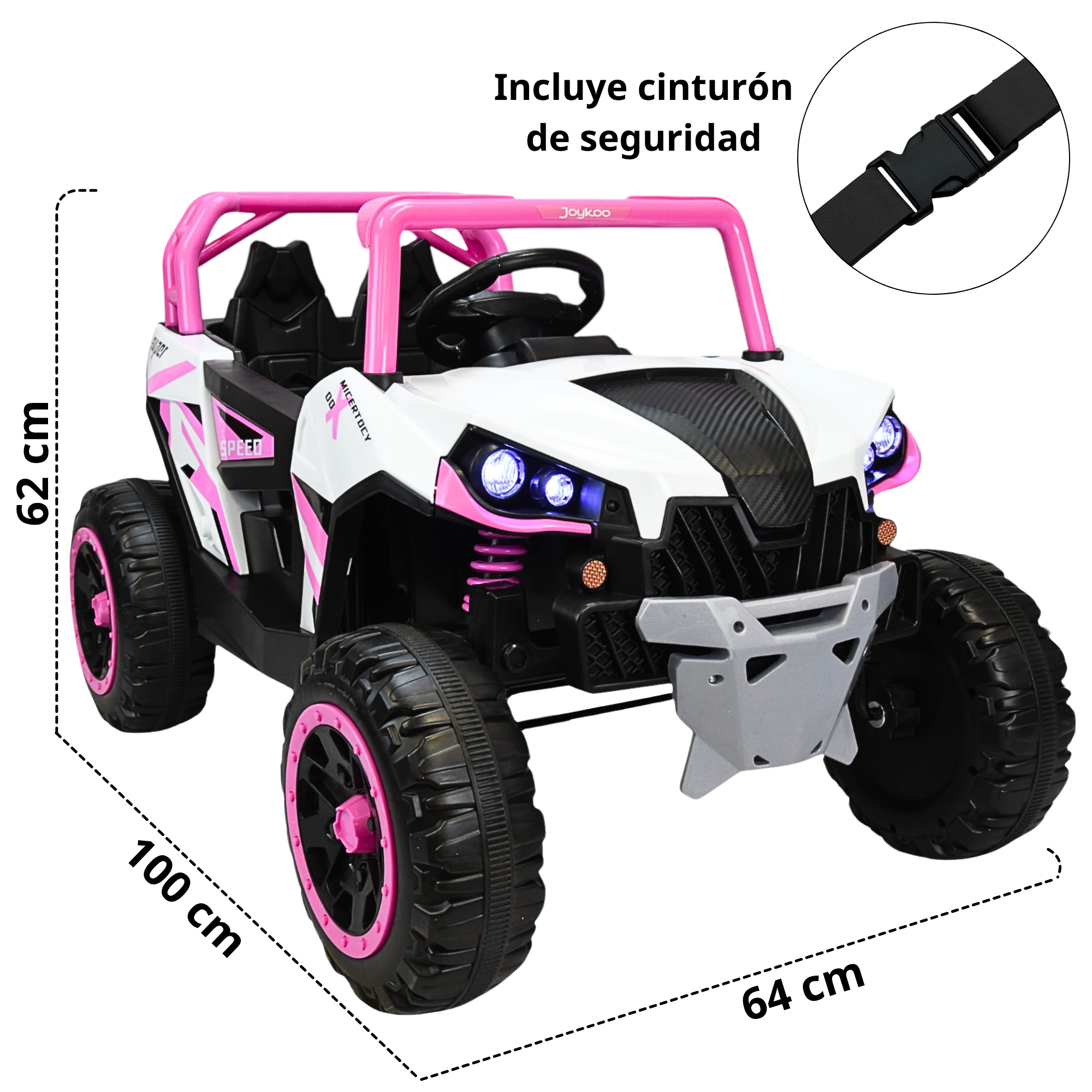 Foto 5 pulgar | Montable Eléctrico Para Niños 4x4 Luz Sonido Bluetooth Control Remoto 12v - Rosa