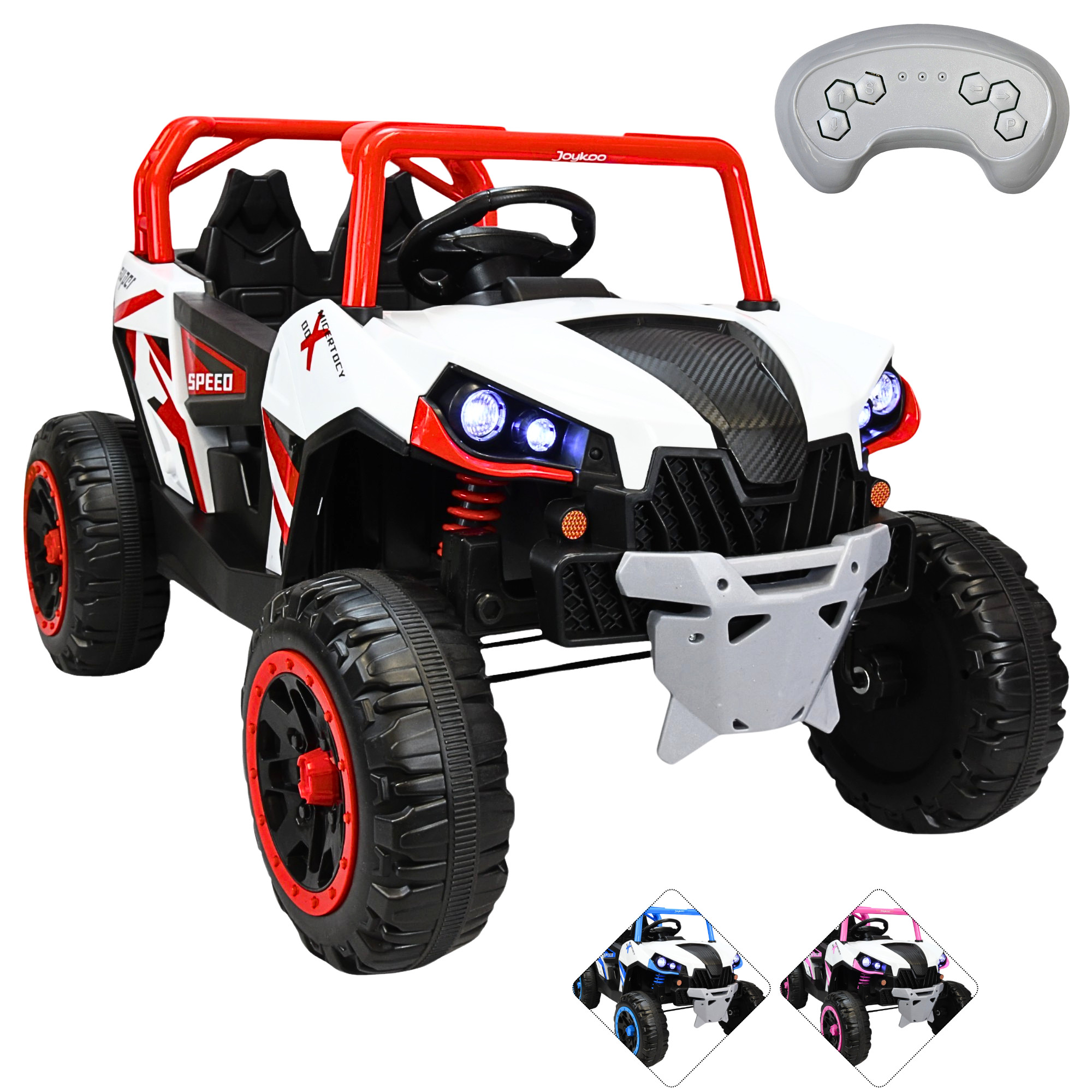 Montable Eléctrico Para Niños 4x4 Luz Sonido Bluetooth Control Remoto 12v - Rojo