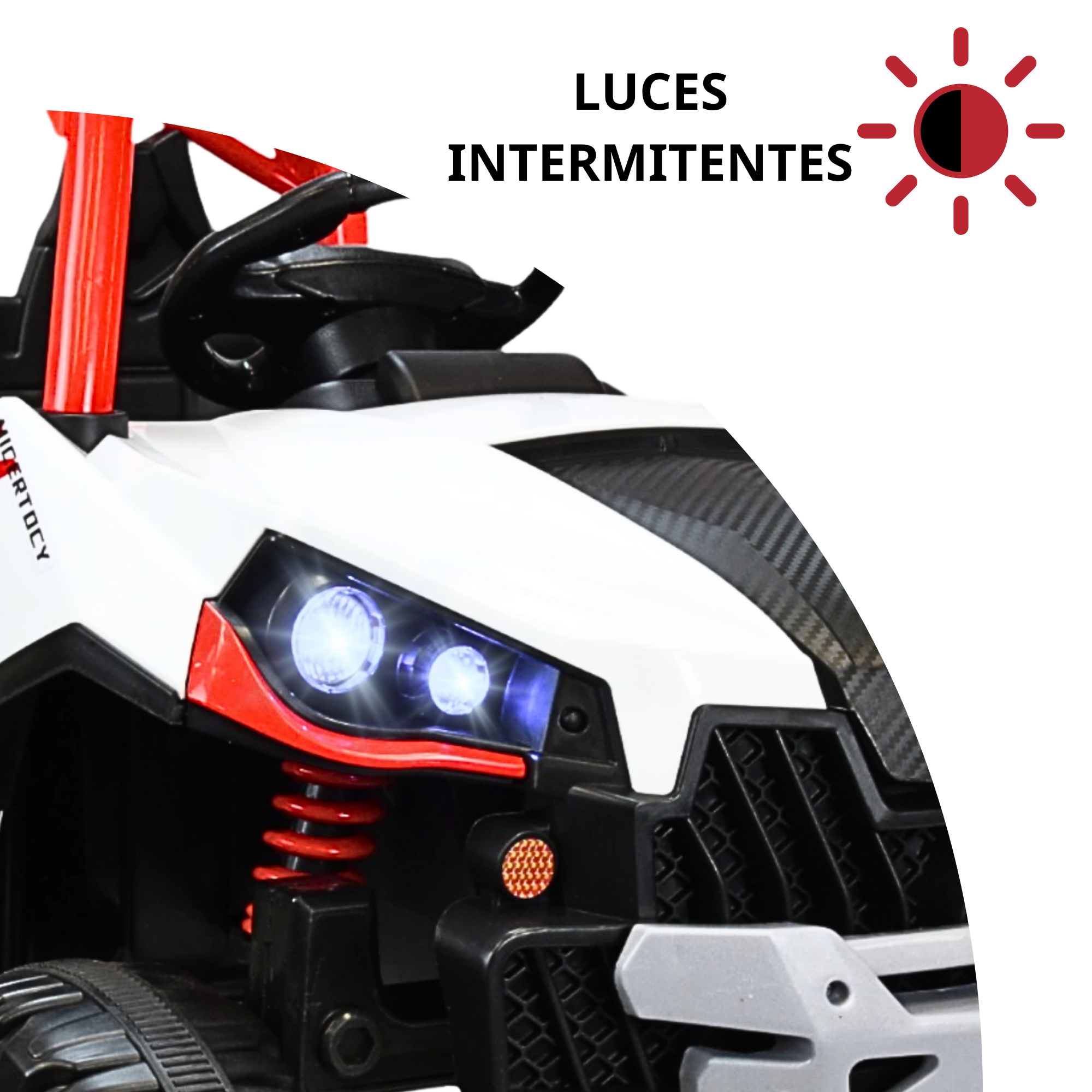 Foto 3 pulgar | Montable Eléctrico Para Niños 4x4 Luz Sonido Bluetooth Control Remoto 12v - Rojo