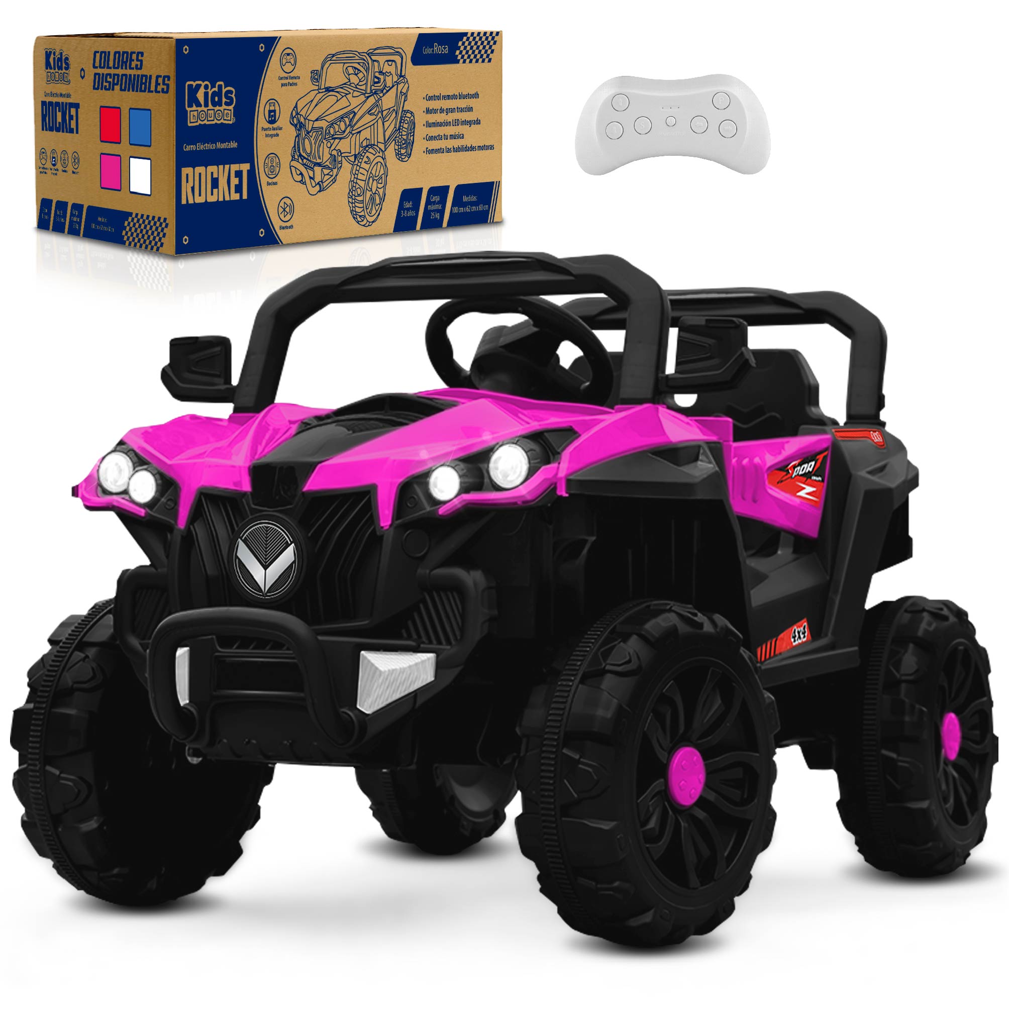 Foto 2 pulgar | Montable Eléctrico Kids House Buggy Rocket Rosa
