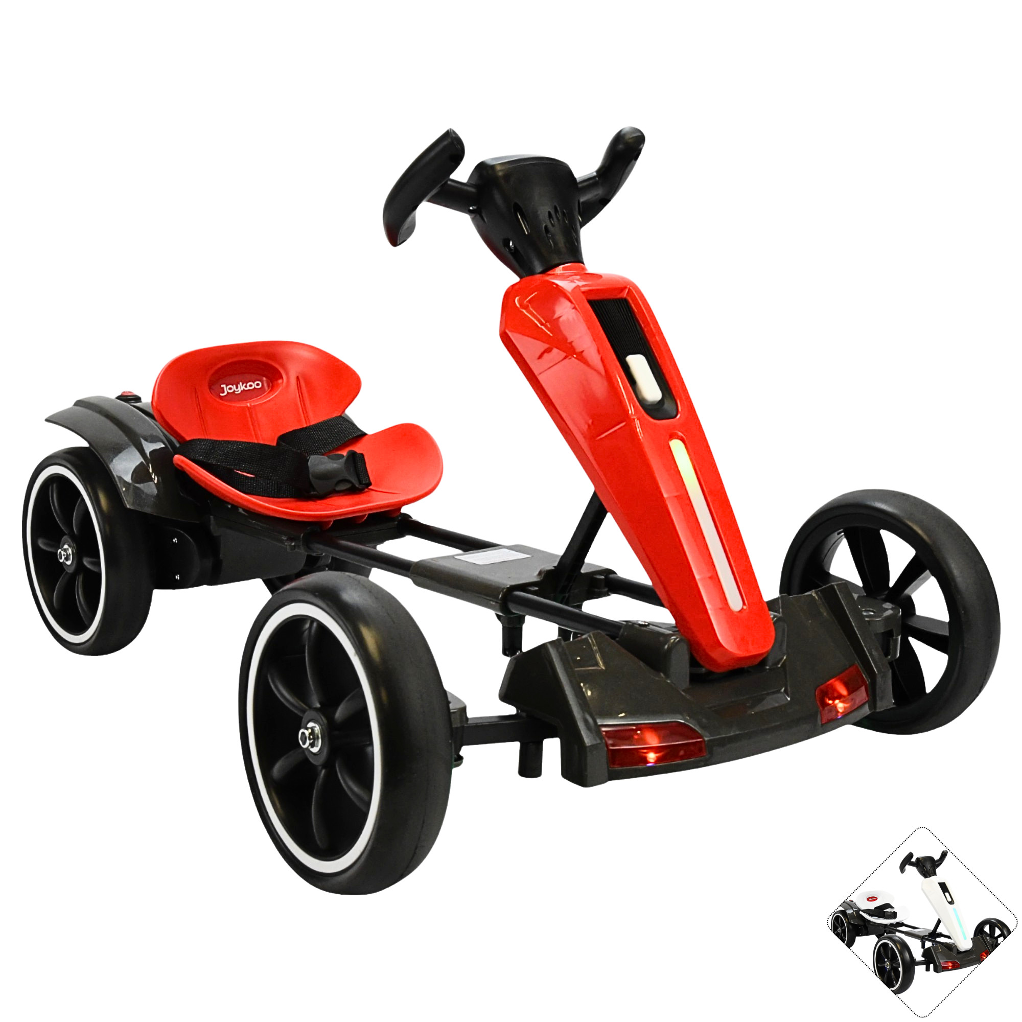 Foto 2 pulgar | Montable Eléctrico Para Niños Go Kart Luz Sonido Bluetooth Batería 12v - Rojo