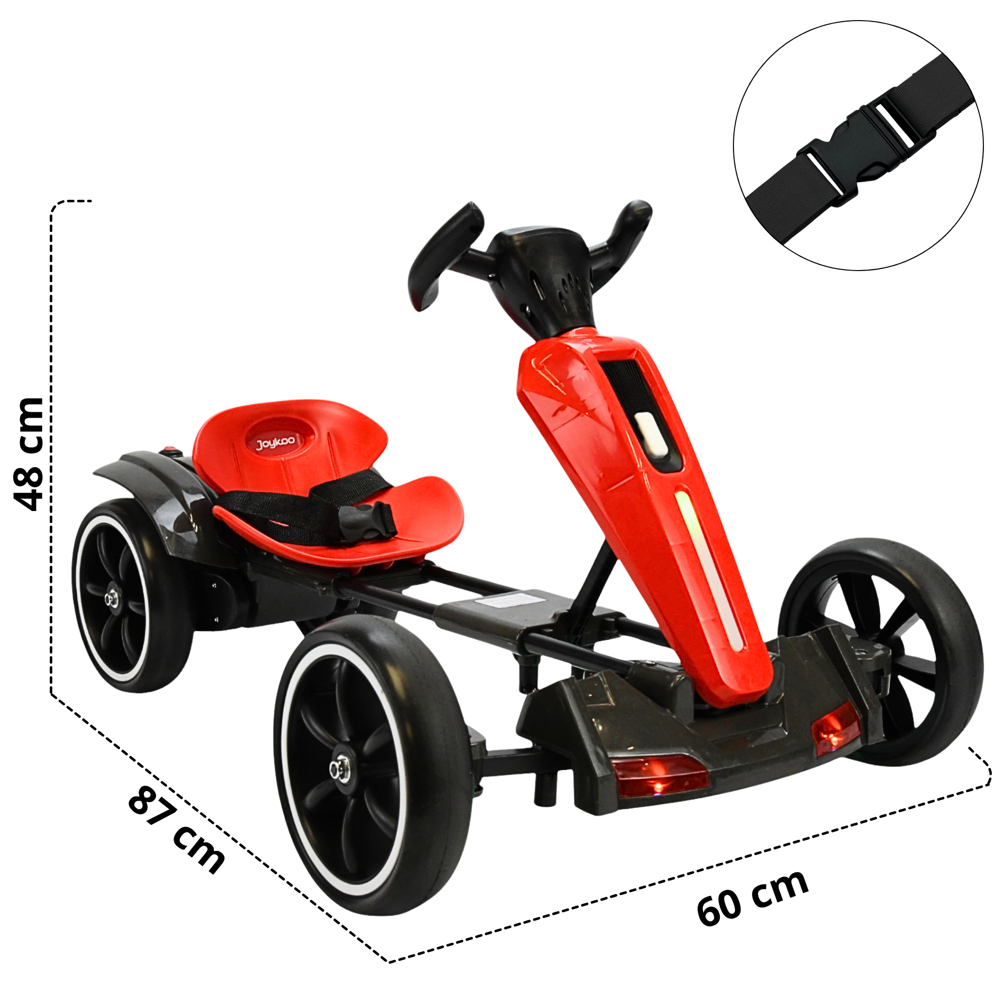 Foto 4 | Montable Eléctrico Para Niños Go Kart Luz Sonido Bluetooth Batería 12v - Rojo