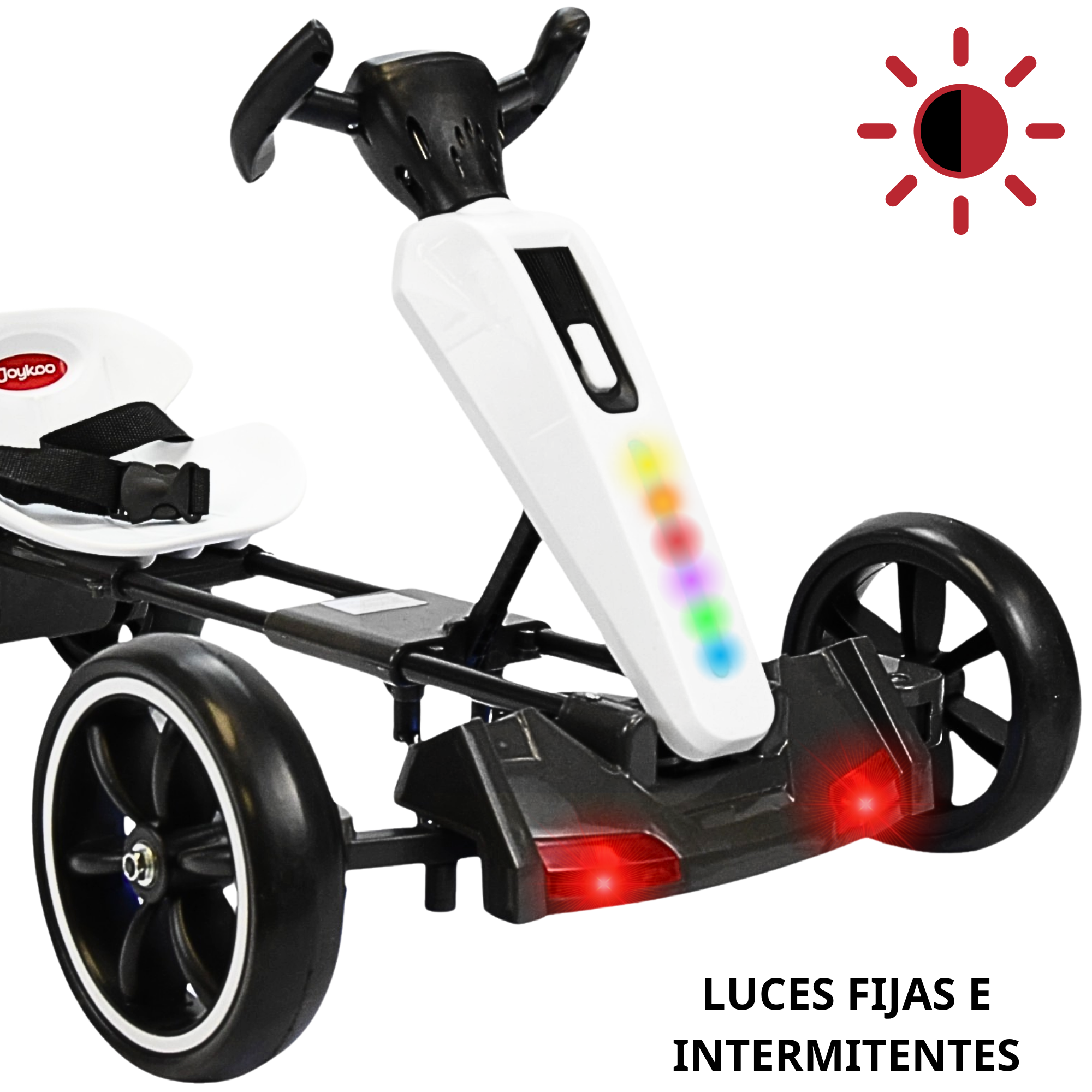 Foto 3 pulgar | Montable Eléctrico Para Niños Go Kart Luz Sonido Bluetooth Batería 12v - Blanco
