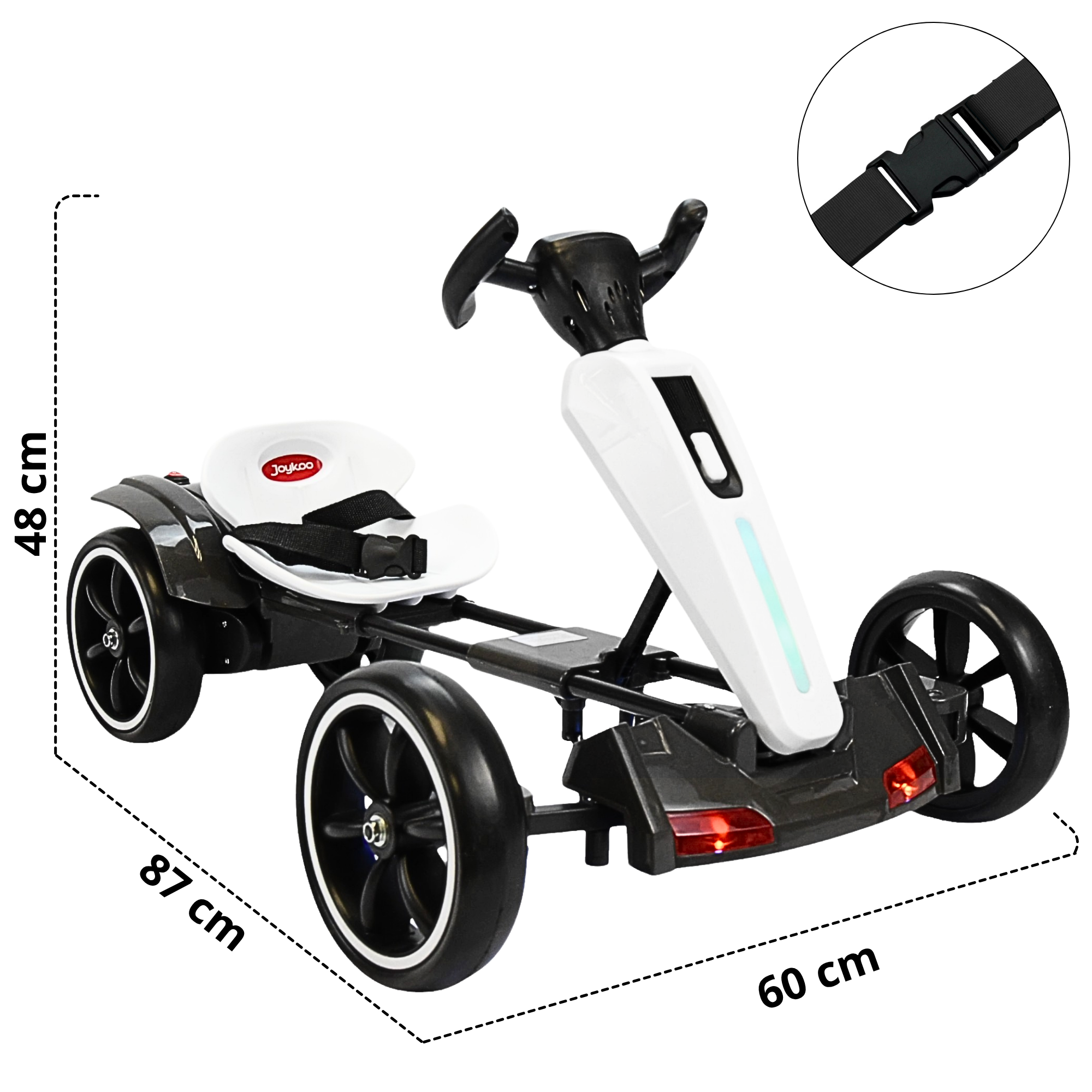 Foto 4 | Montable Eléctrico Para Niños Go Kart Luz Sonido Bluetooth Batería 12v - Blanco