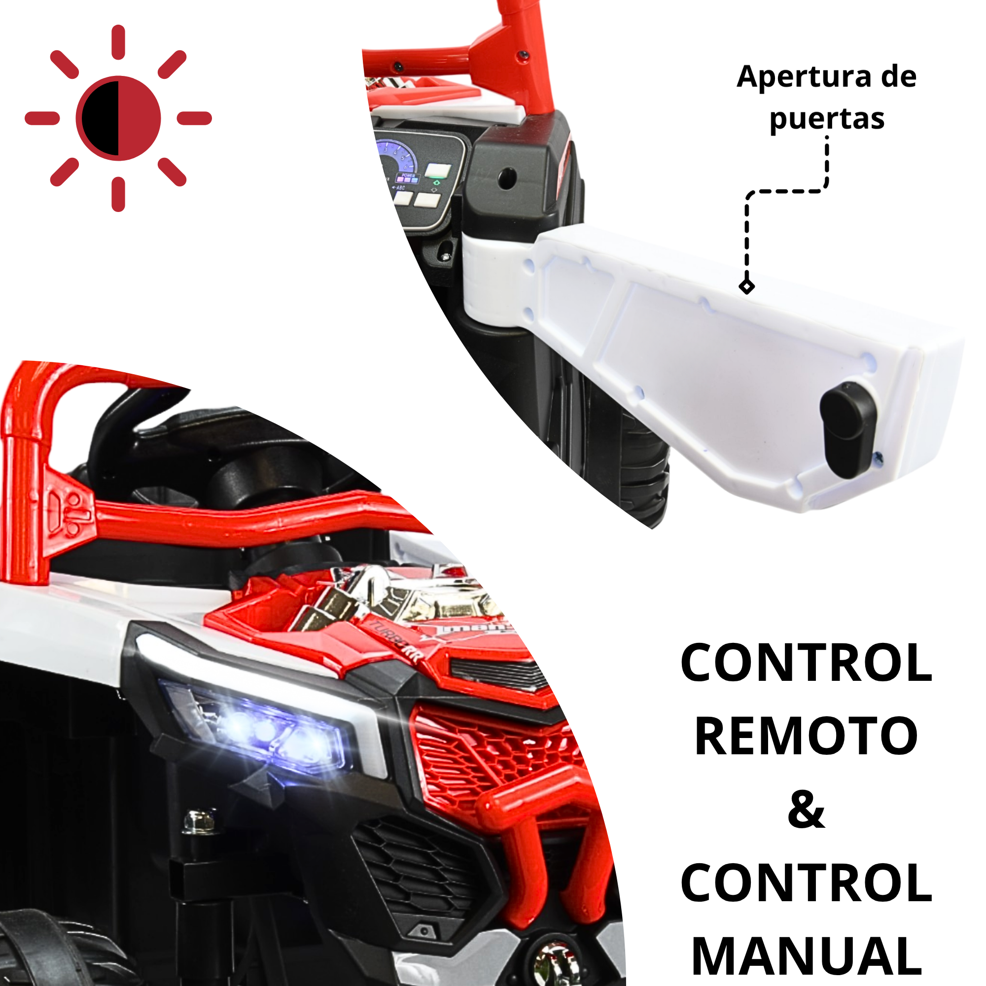 Foto 2 | Montable Electrico Para Niños Mini 4x4 Bluetooth Luz Sonido Batería 12v - Rojo