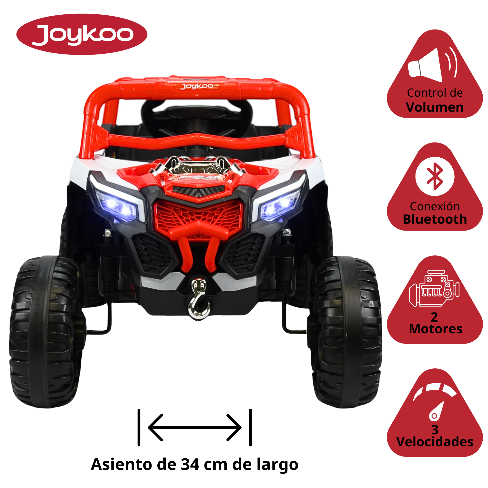 Foto 4 pulgar | Montable Electrico Para Niños Mini 4x4 Bluetooth Luz Sonido Batería 12v - Rojo