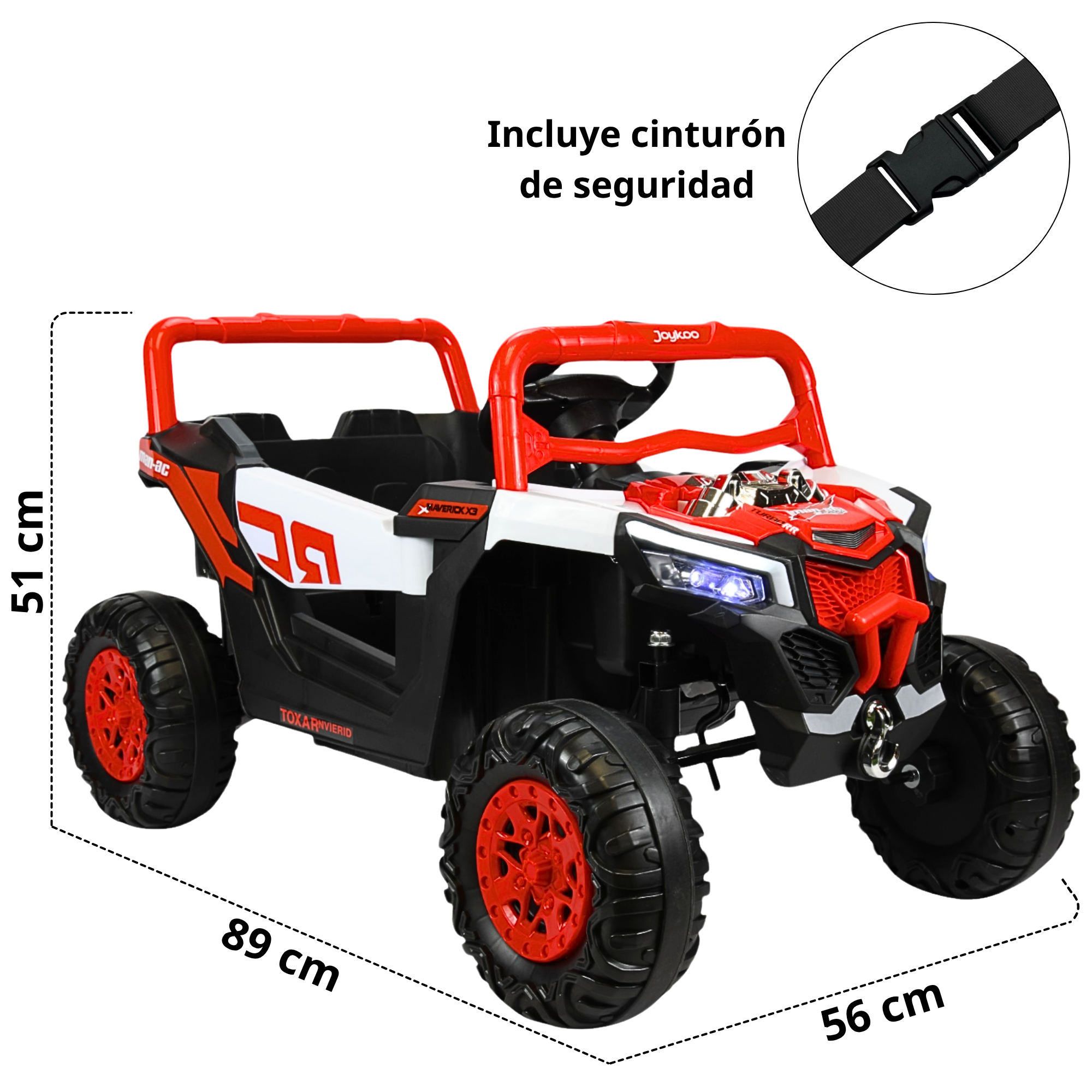 Foto 5 | Montable Electrico Para Niños Mini 4x4 Bluetooth Luz Sonido Batería 12v - Rojo