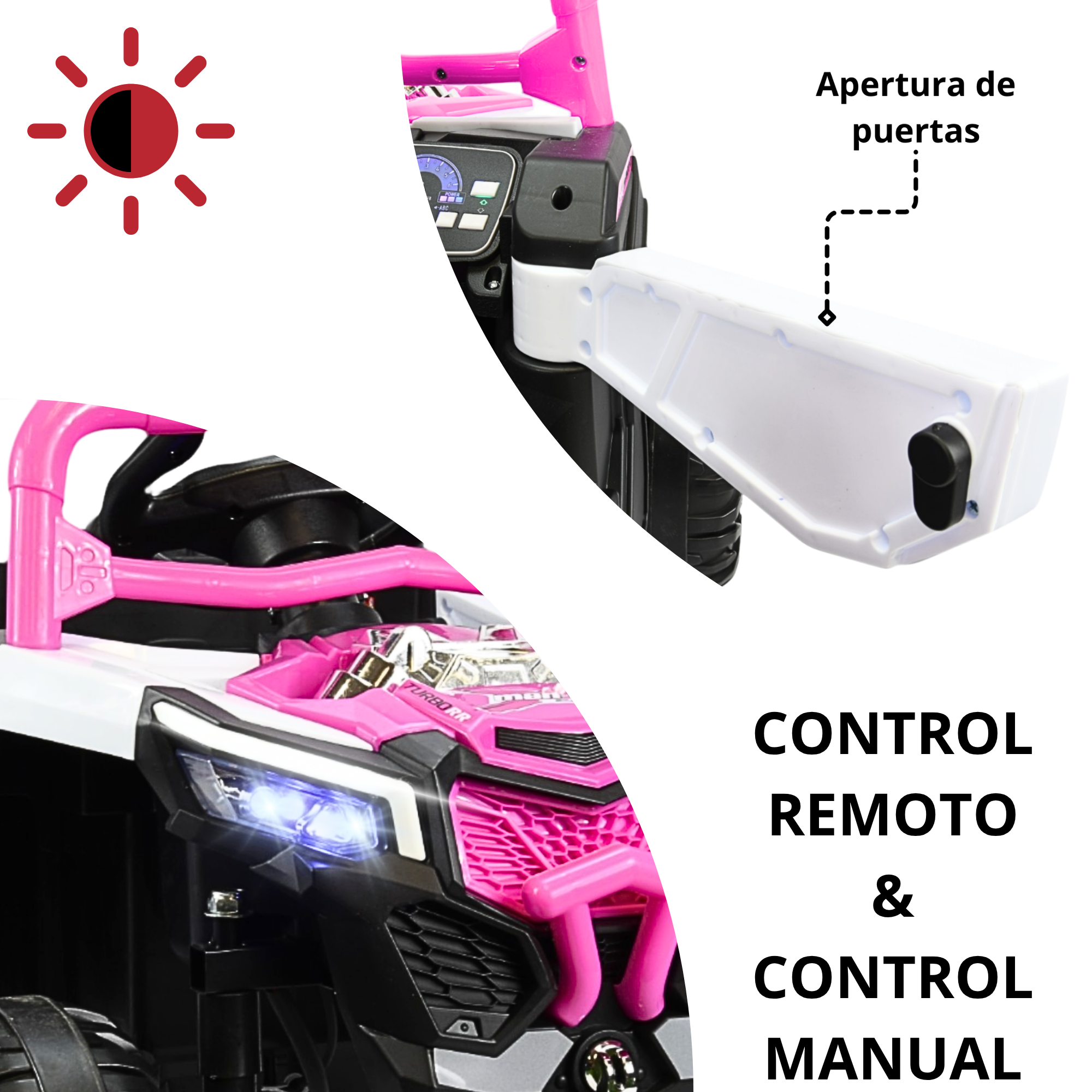 Foto 2 | Montable Electrico Para Niños Mini 4x4 Bluetooth Luz Sonido Batería 12v - Rosa