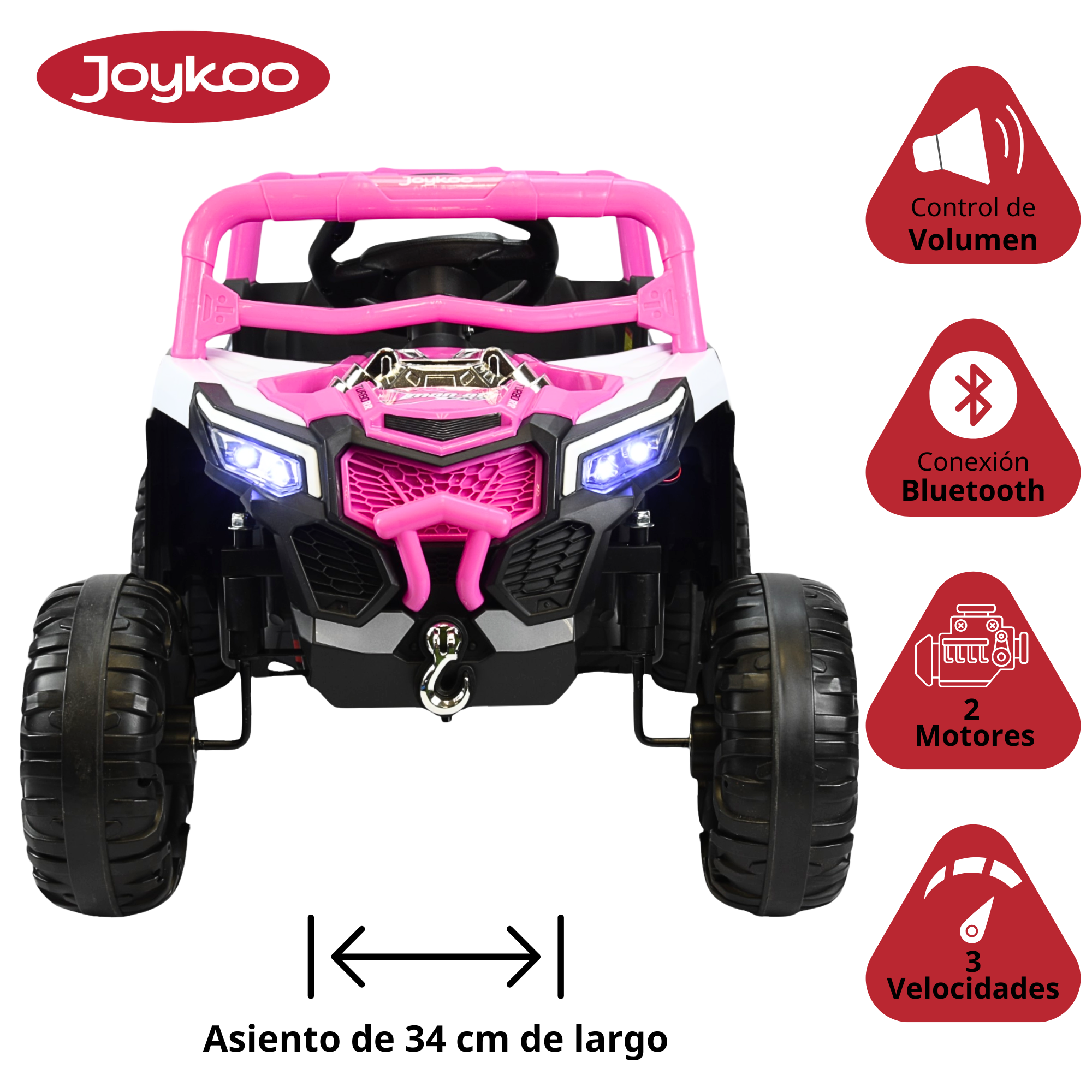 Foto 4 pulgar | Montable Electrico Para Niños Mini 4x4 Bluetooth Luz Sonido Batería 12v - Rosa