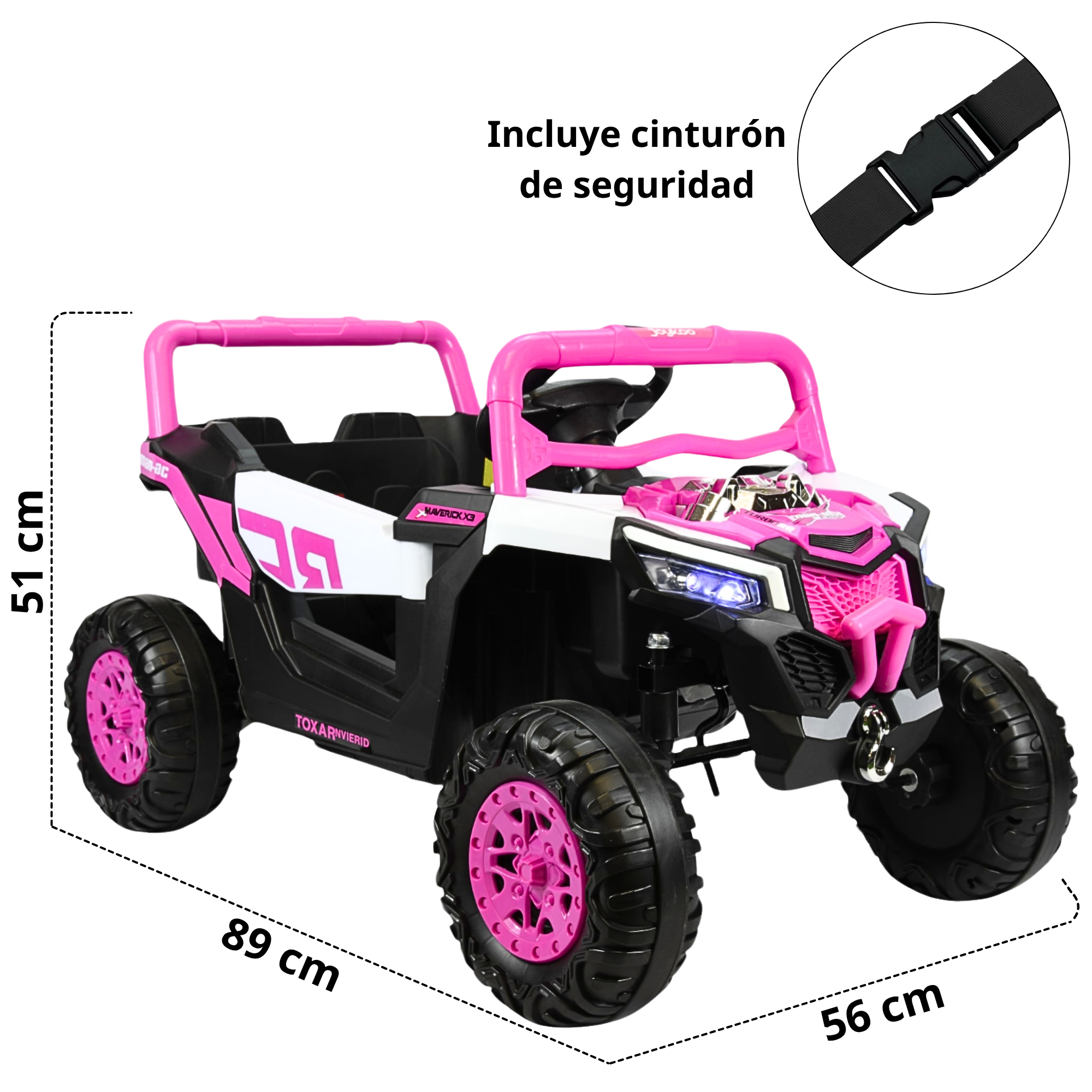 Foto 6 pulgar | Montable Electrico Para Niños Mini 4x4 Bluetooth Luz Sonido Batería 12v - Rosa