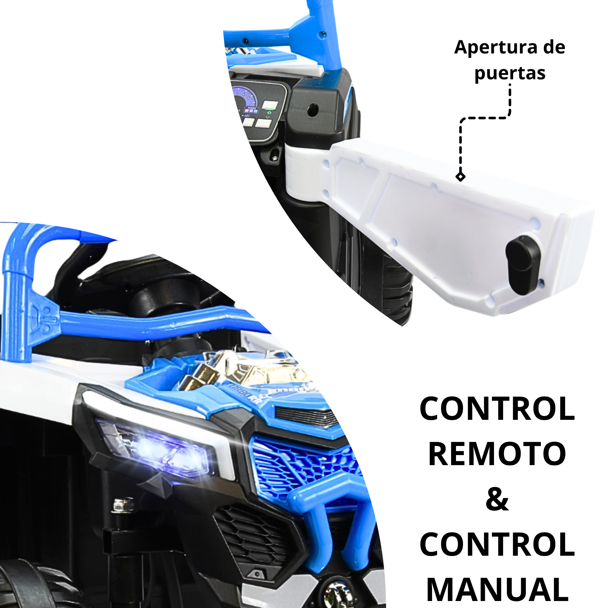 Foto 3 pulgar | Montable Electrico Para Niños Mini 4x4 Bluetooth Luz Sonido Batería 12v - Azul