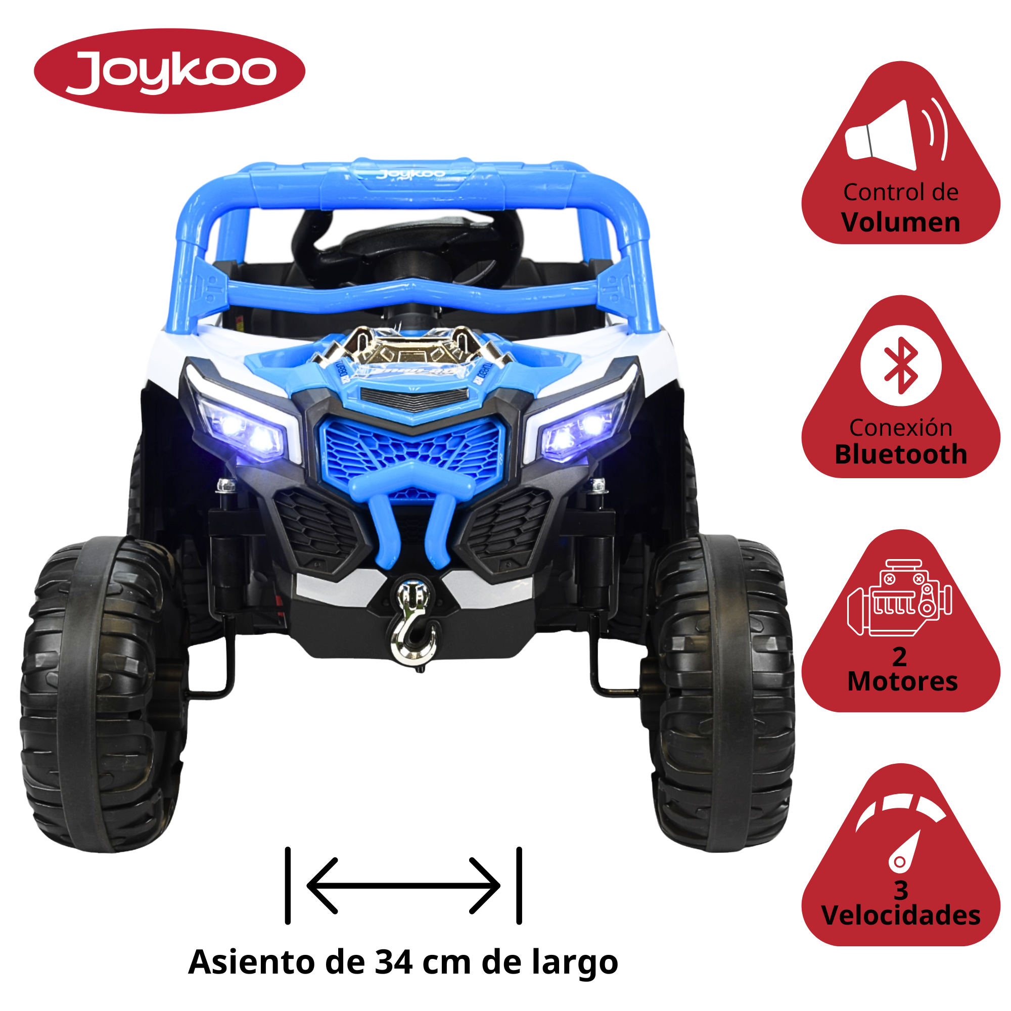 Foto 4 pulgar | Montable Electrico Para Niños Mini 4x4 Bluetooth Luz Sonido Batería 12v - Azul