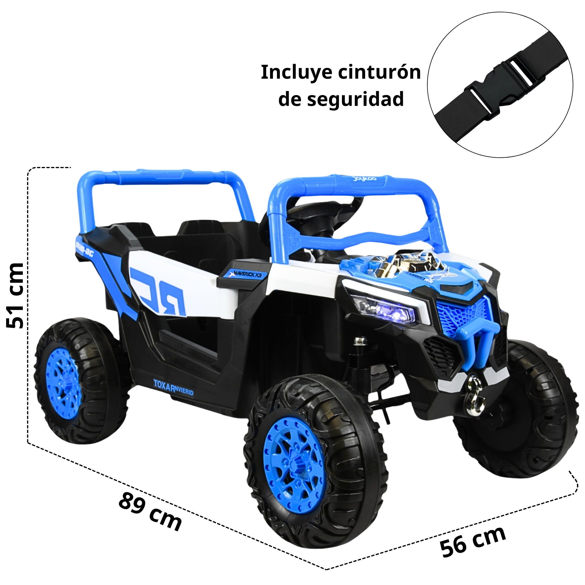 Foto 5 | Montable Electrico Para Niños Mini 4x4 Bluetooth Luz Sonido Batería 12v - Azul