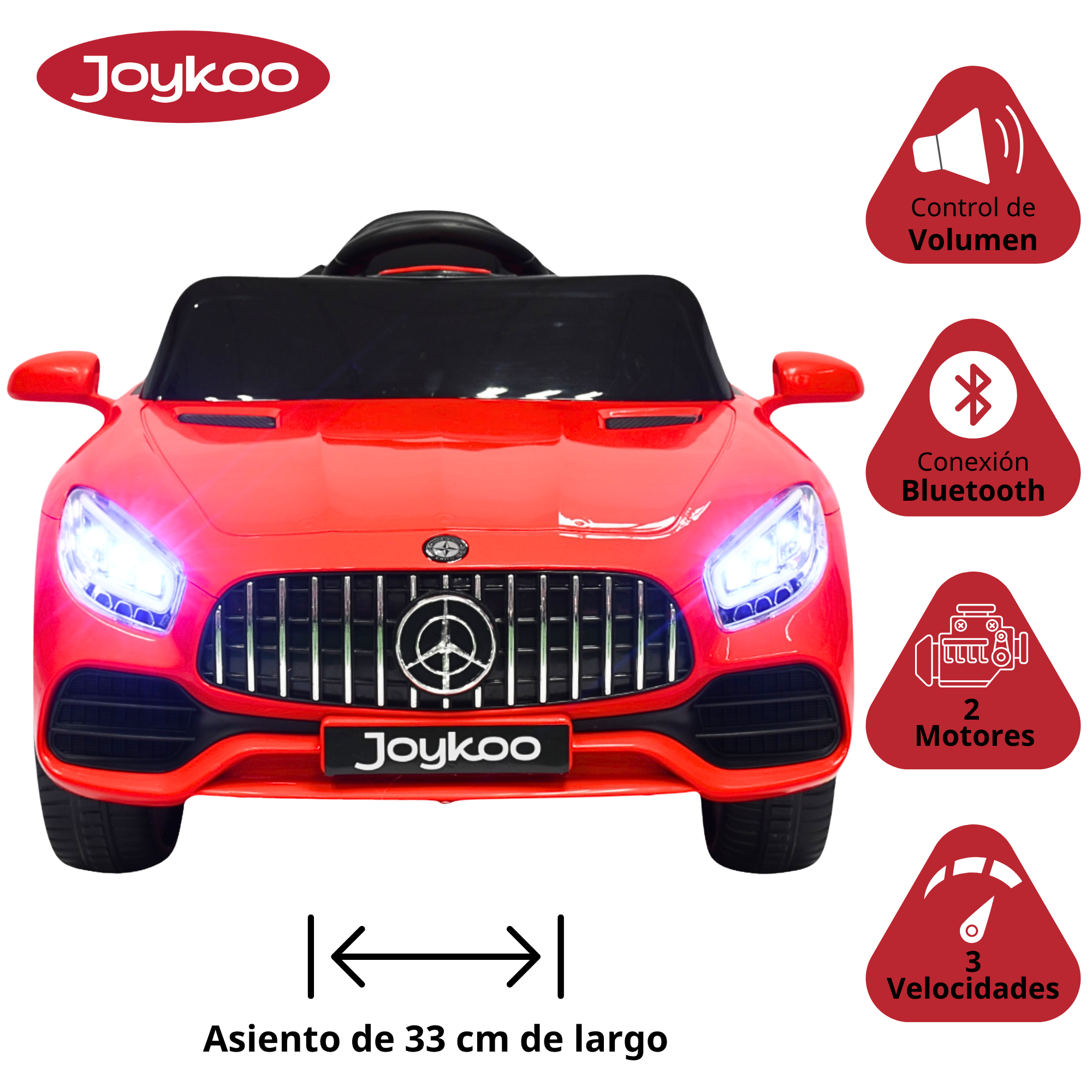 Foto 4 pulgar | Montable Electrico Para Niños Mini Gt Bluetooth Usb Y Auxiliar Luces Sonido Batería 12v - Rojo