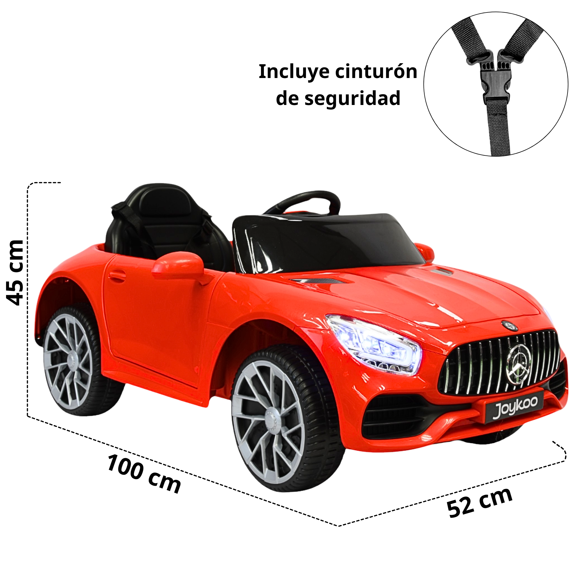 Foto 6 pulgar | Montable Electrico Para Niños Mini Gt Bluetooth Usb Y Auxiliar Luces Sonido Batería 12v - Rojo