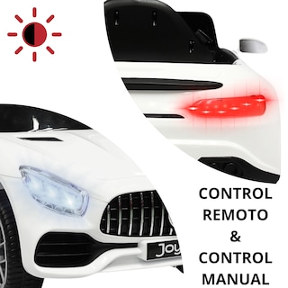 Foto 2 | Montable Electrico Para Niños Mini Gt Bluetooth Usb Y Auxiliar Luces Sonido Batería 12v - Blanco