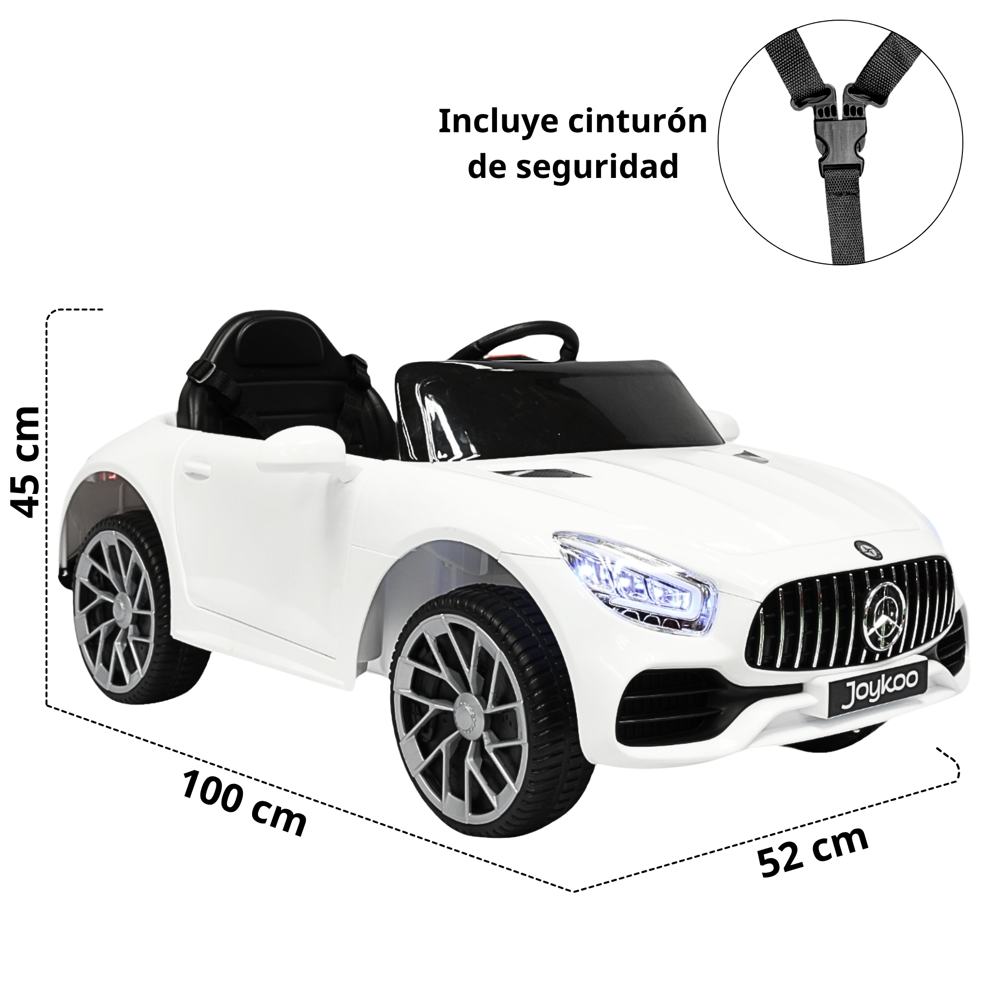 Foto 6 pulgar | Montable Electrico Para Niños Mini Gt Bluetooth Usb Y Auxiliar Luces Sonido Batería 12v - Blanco