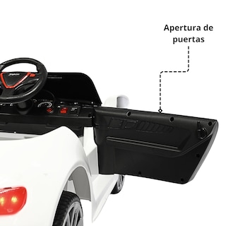 Foto 7 | Montable Electrico Para Niños Mini Gt Bluetooth Usb Y Auxiliar Luces Sonido Batería 12v - Blanco