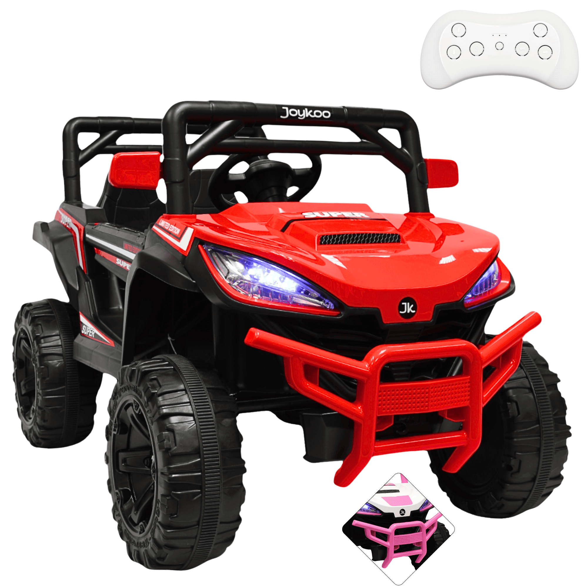 Foto 2 pulgar | Montable Electrico Para Niños Camioneta Racer Usb Auxiliar Luces Sonido Batería 12v - Rojo
