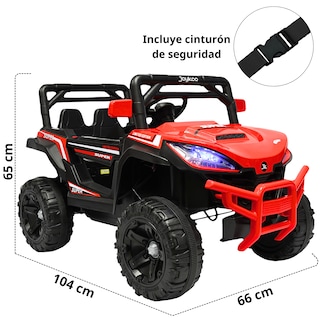 Foto 4 | Montable Electrico Para Niños Camioneta Racer Usb Auxiliar Luces Sonido Batería 12v - Rojo