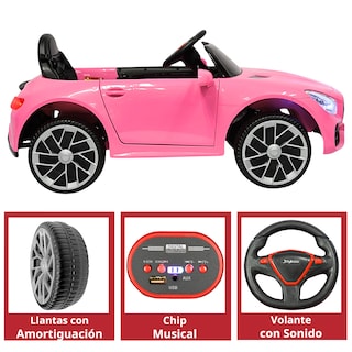 Foto 4 | Montable Electrico Para Niños Mini Gt Bluetooth Usb Y Auxiliar Luces Sonido Batería 12v - Rosa