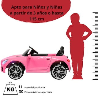 Foto 6 | Montable Electrico Para Niños Mini Gt Bluetooth Usb Y Auxiliar Luces Sonido Batería 12v - Rosa