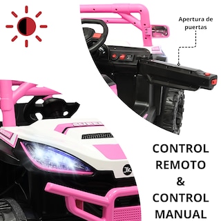 Foto 2 | Montable Electrico Para Niños Camioneta Racer Usb Auxiliar Luces Sonido Batería 12v - Rosa