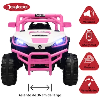 Foto 3 | Montable Electrico Para Niños Camioneta Racer Usb Auxiliar Luces Sonido Batería 12v - Rosa