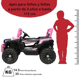 Foto 6 | Montable Electrico Para Niños Camioneta Racer Usb Auxiliar Luces Sonido Batería 12v - Rosa